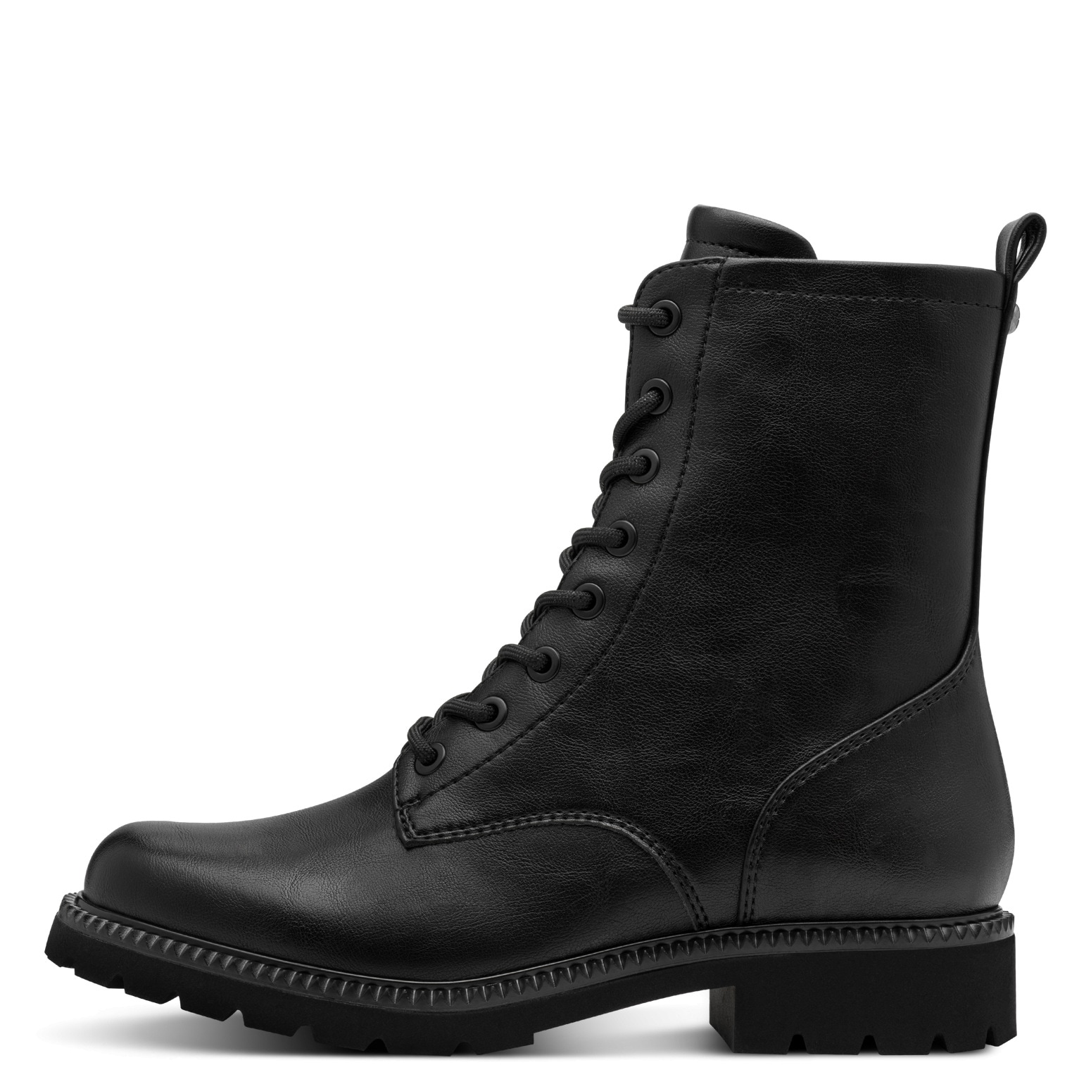 Tamaris Schnürstiefelette, Blockabsatz, Schnürboots mit Logoaufnäher an der Schuhzunge