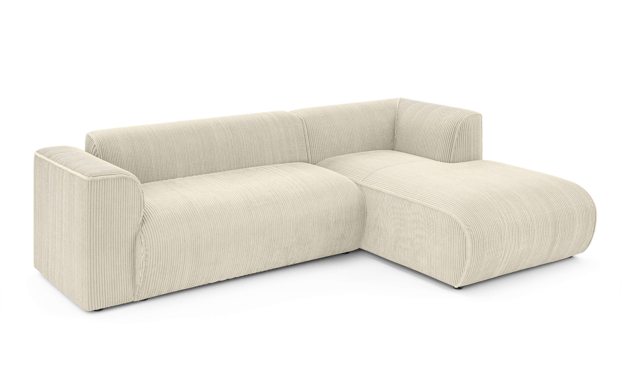 INOSIGN Ecksofa »MERID L-Form (257 cm), zeitlos & stilvolles Design,«, Aufwendig gepolstert, in Cord, Chenille und Struktur
