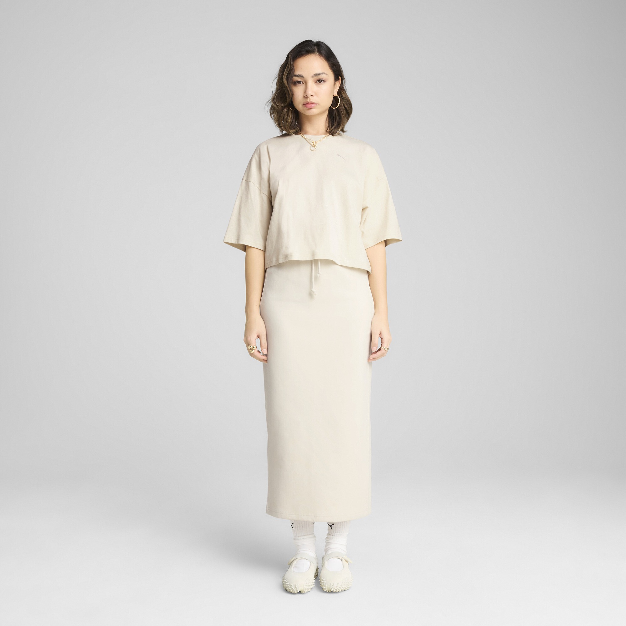 PUMA T-Shirt »WARDROBE ESS Kurzes Oversized-T-Shirt Damen«