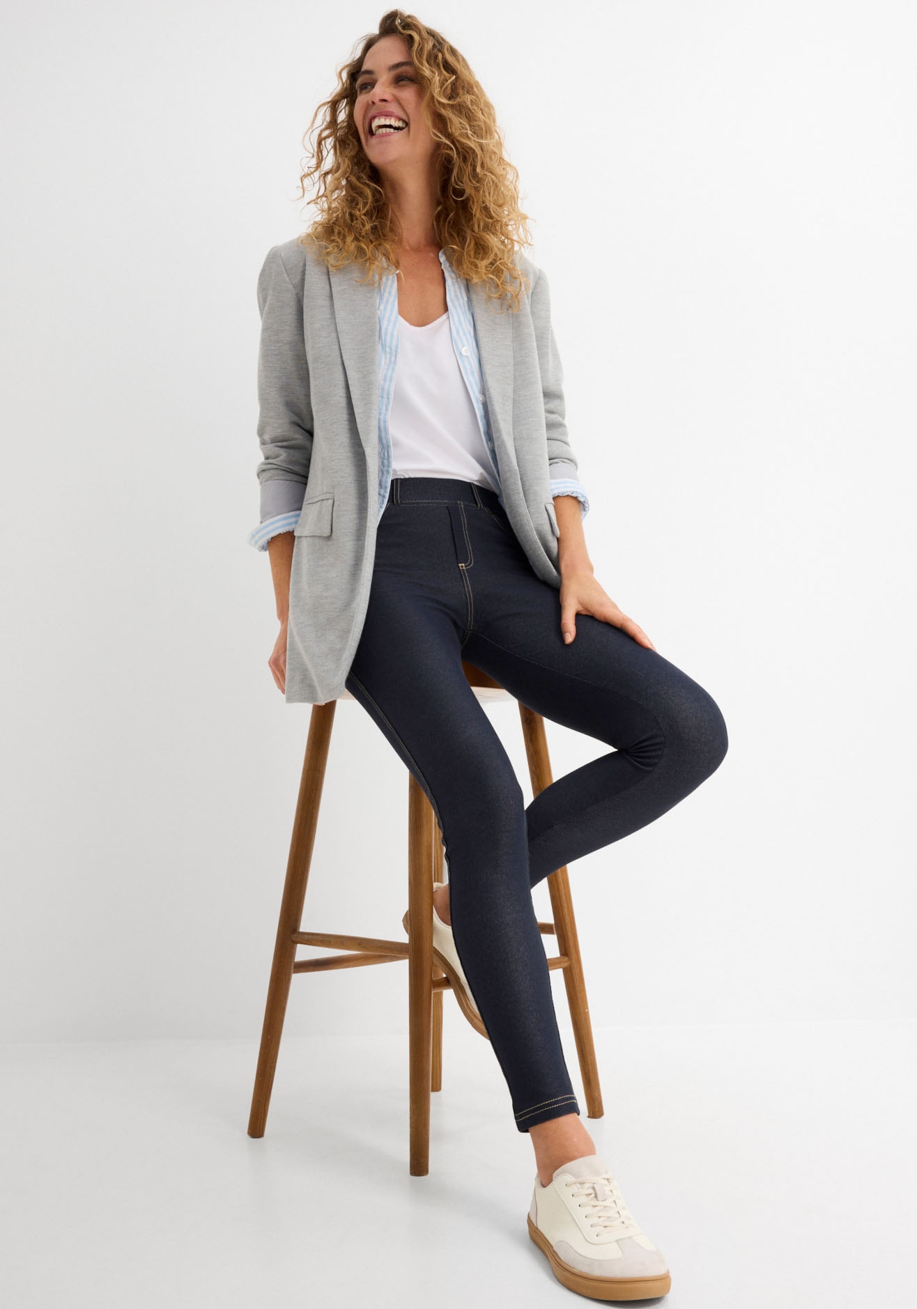 bonprix Leggings  Skinny Fit, mit Eingrifftaschen und Gesäßtaschen, mit Gummizug