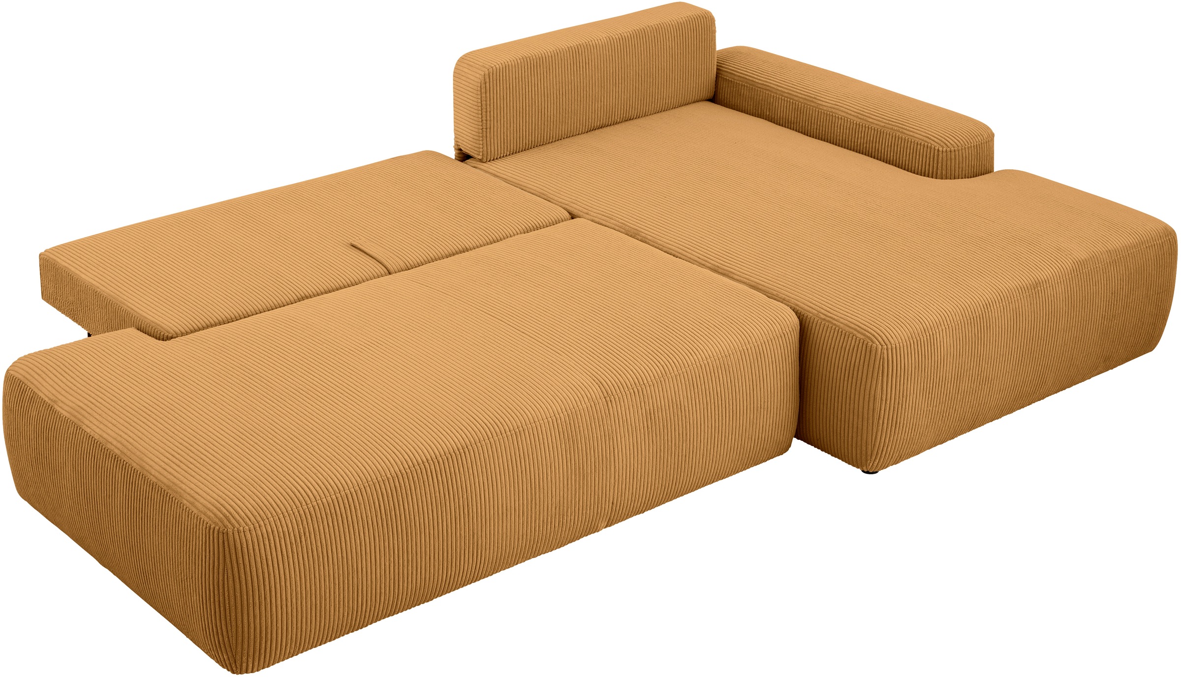 INOSIGN Ecksofa »TORGE, Schlafsofa Cord, Samtvelours u. Strukur fein, Couch in L-Form«, Schlaffunktion und Bettkasten, Liegefläche: 210x125 cm, neues Design