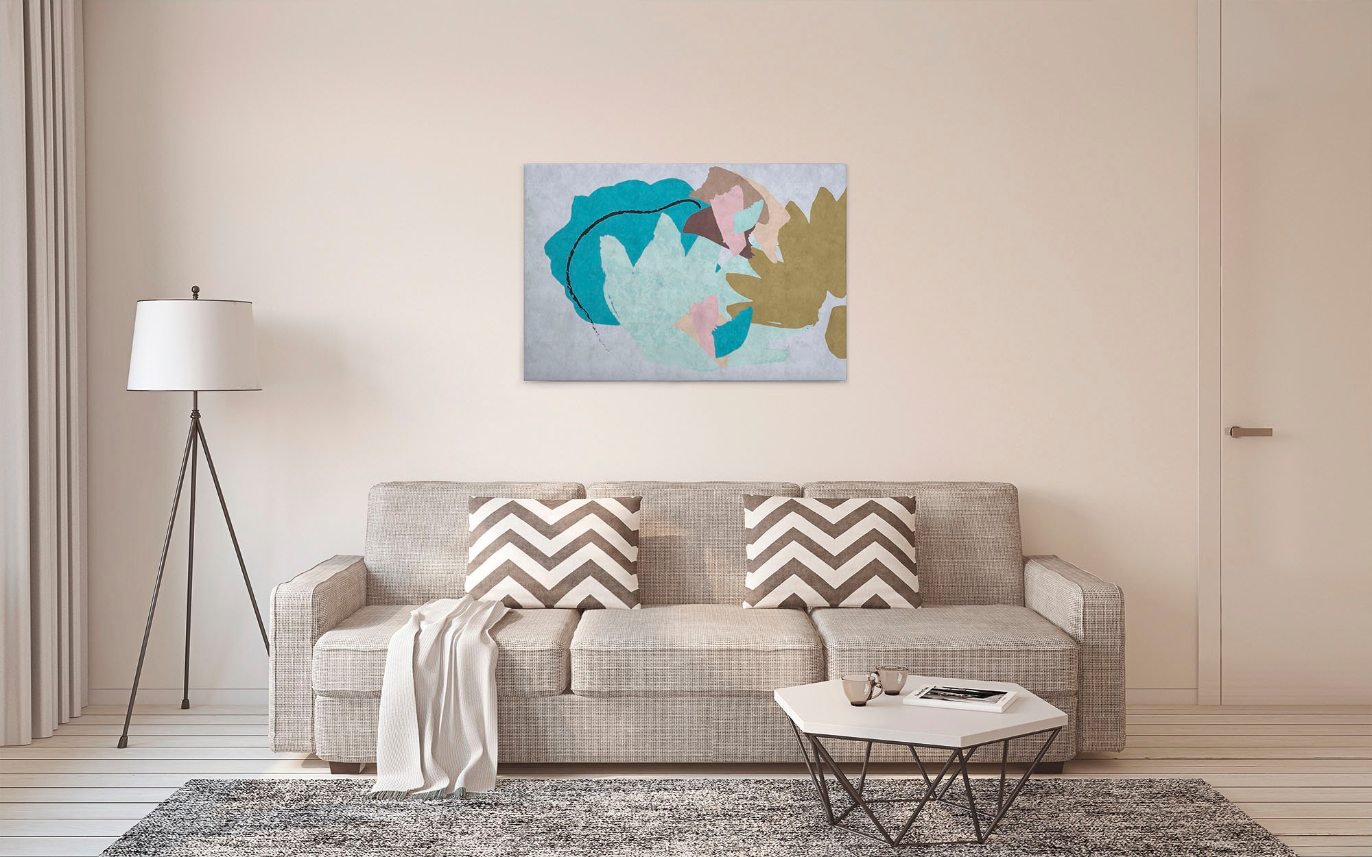 A.S. Création Leinwandbild »floral collage«, Kunst-Abstrakt-Kinder, (1 St.), Keilrahmen Bild Floral Abstrakt Leinwand-Bild Wohnzimmer modern Kinder