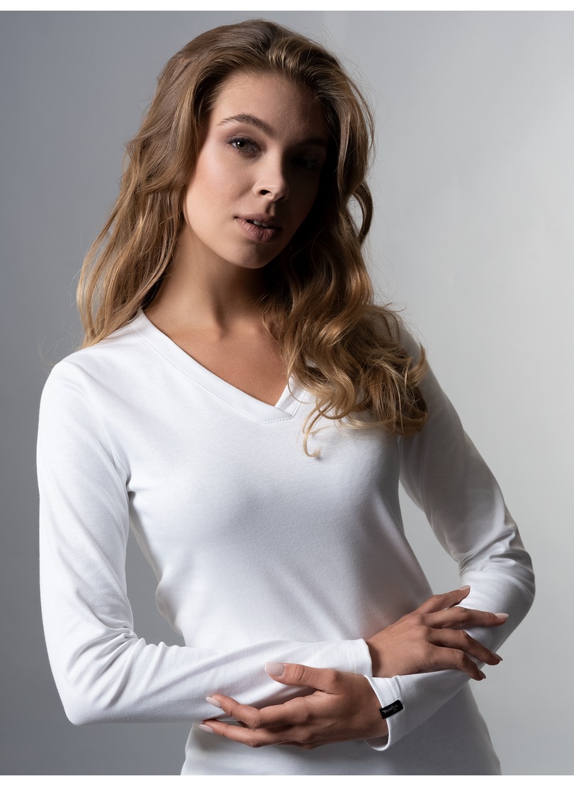 Thumbnail - Trigema T-Shirt "TRIGEMA Langarmshirt mit V-Ausschnitt" 1 Stk. tlg.
