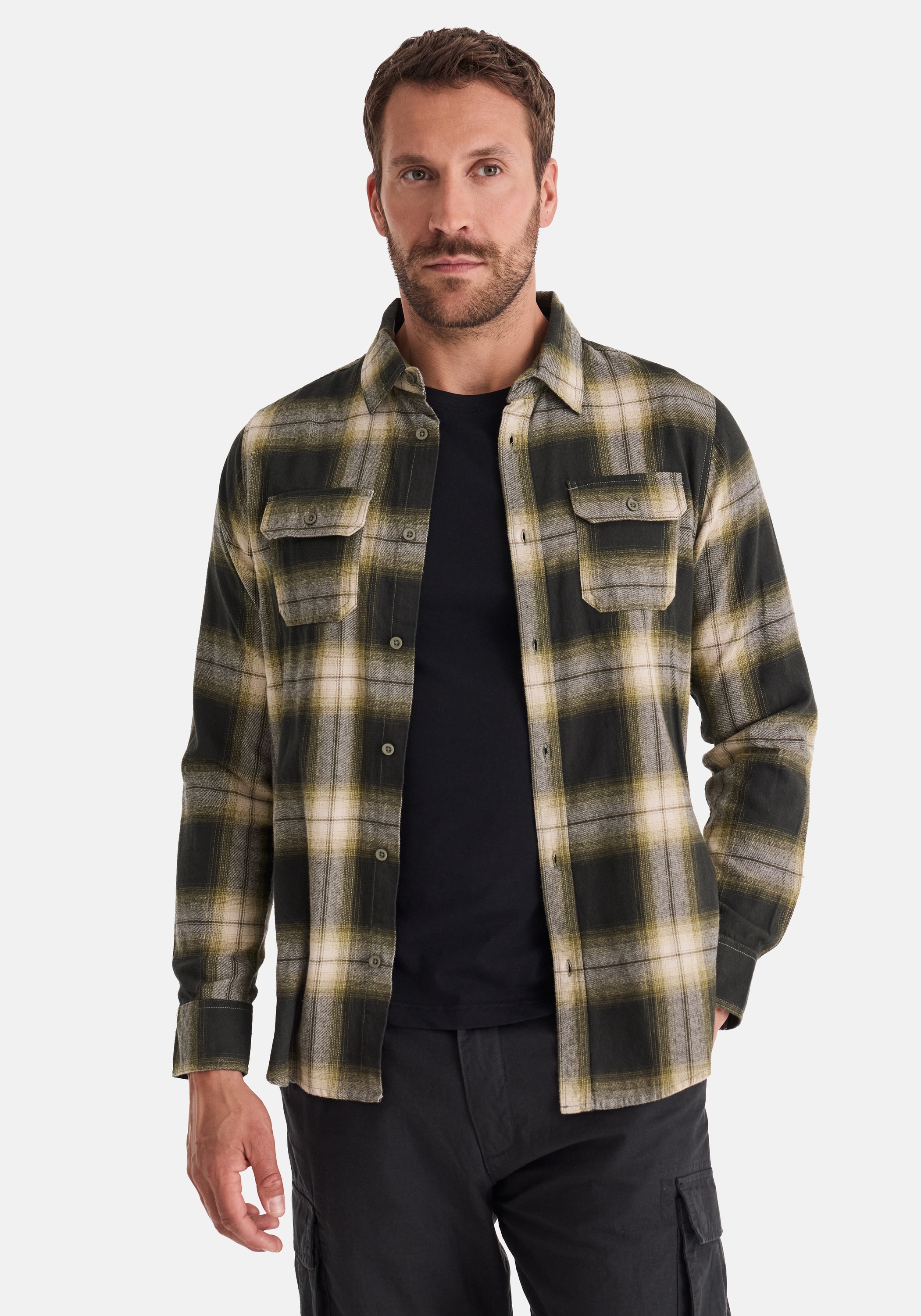 HERO by John Medoox Flanellhemd "HARRY Karohemd" Regular Fit Casual Funktionsmaterial für Herren