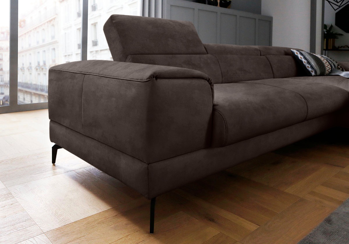 W.SCHILLIG Ecksofa »piedroo, Designsofa mit tollem Sitzkomfort, L-Form«, Kopfteilverstellung, wahlweise mit Sitztiefenverstellung, Breite 303cm