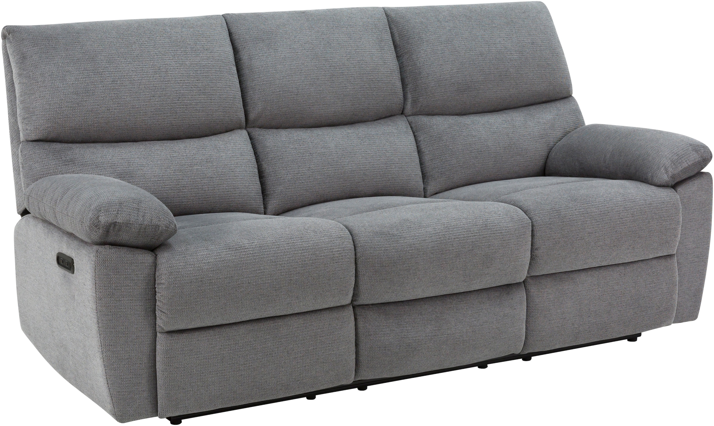 Home affaire 3-Sitzer »LANNOY, manuelle o. elelektrische Relaxfunktion in 2 Sitzen, USB A/C«, Liegefunktion (105°-150°), Reclinersofa, Webstoff, Federkern