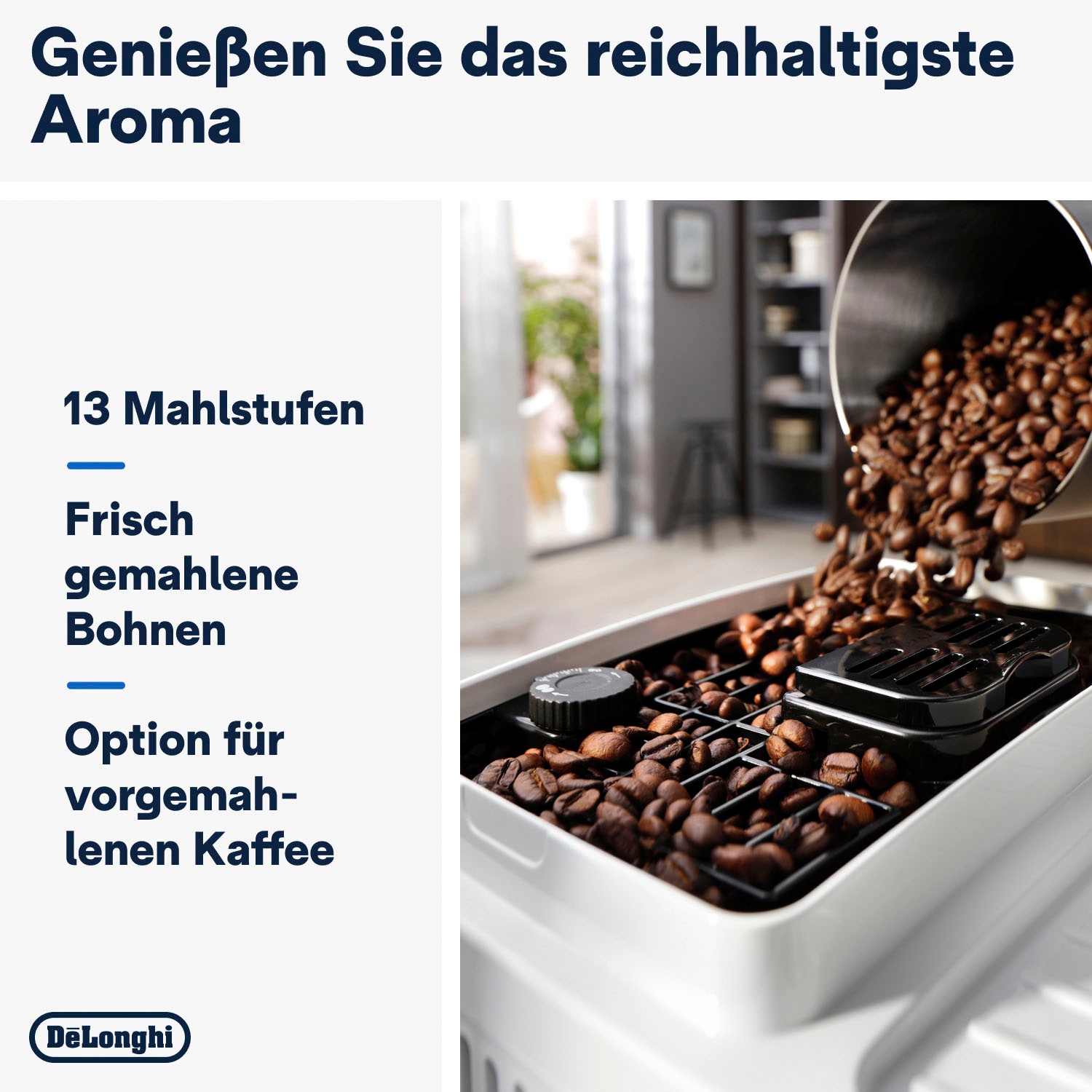 Thumbnail - DeLonghi Kaffeevollautomat "Magnifica Start ECAM 220.61.W weiß" 250g-Bohnenbehälter + Behälter für Filterkaffee, autom. ...