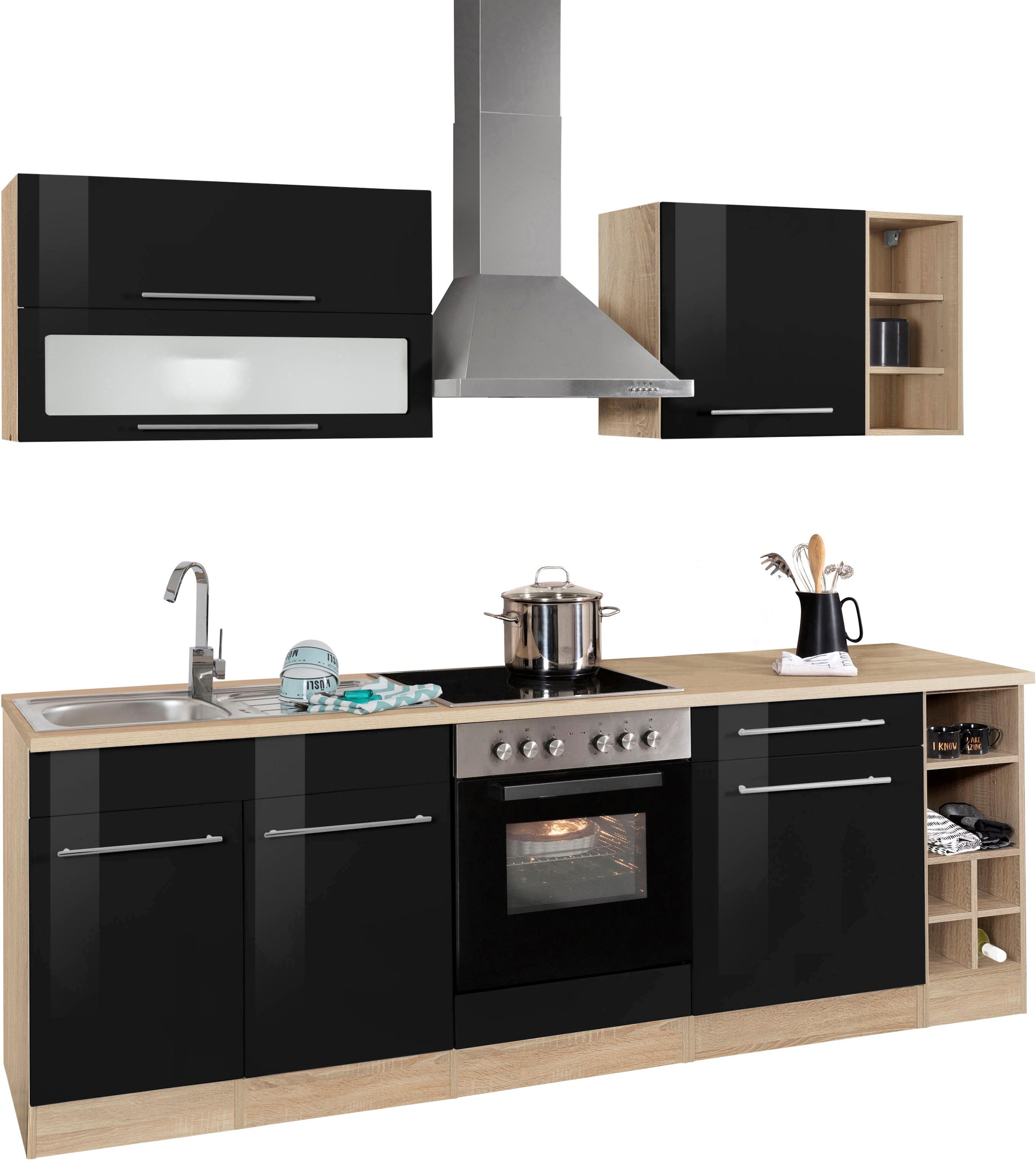 KOCHSTATION Küchenzeile »KS-Eton«, mit E-Geräten, Breite 240 cm
