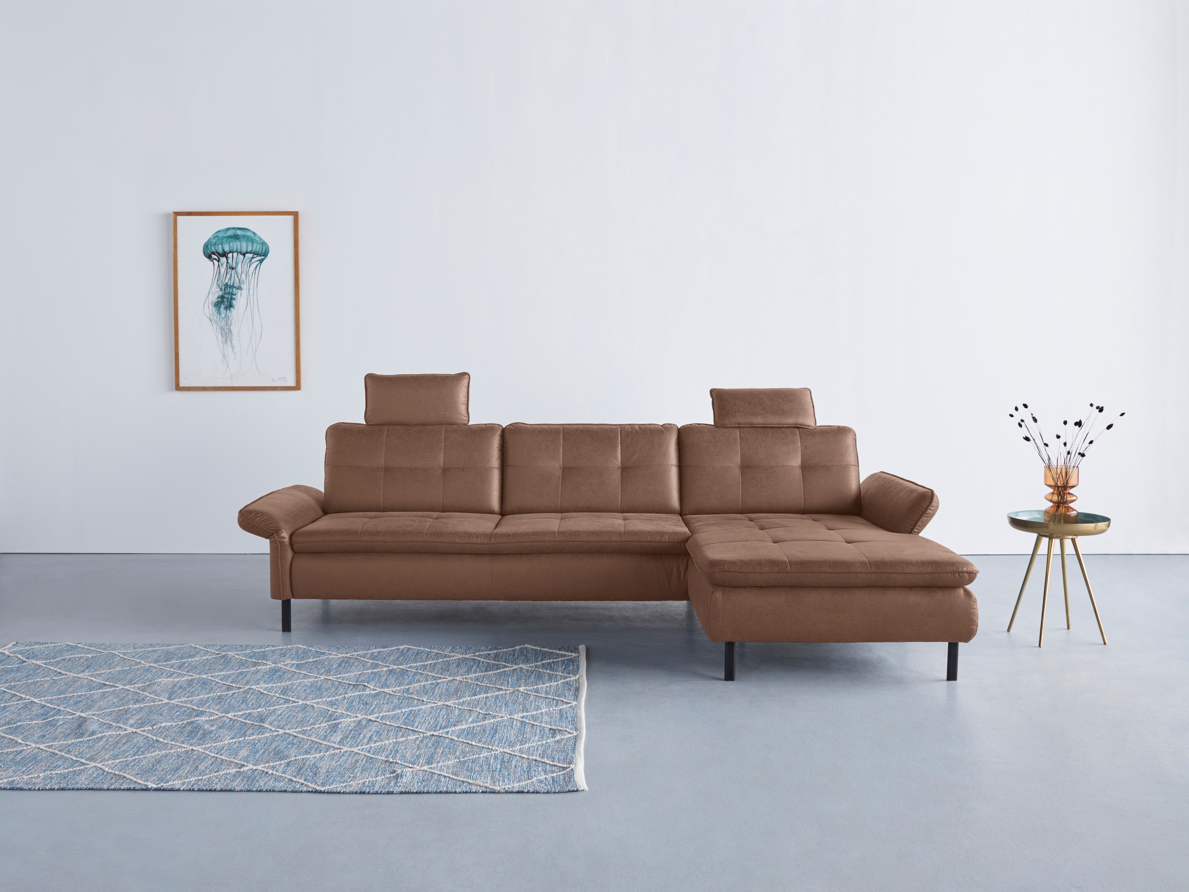 OTTO home Ecksofa "Birkholm L-Form" Armlehnverstellung, auch in Easy Clean Bezug - mit Wasser zu reinigen
