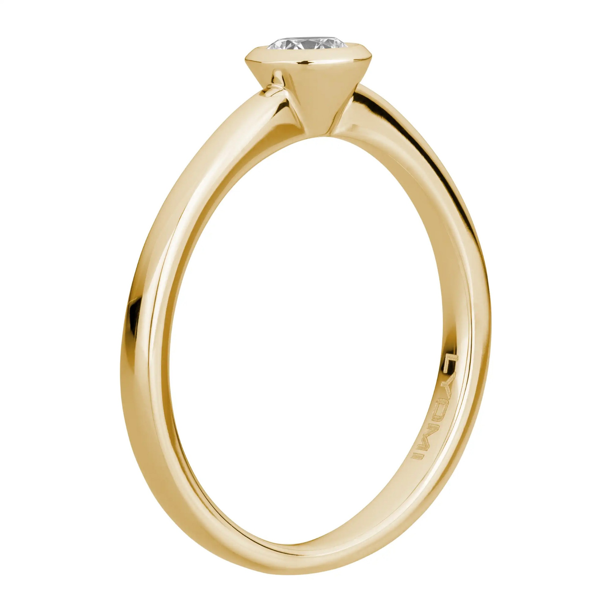 LYOMI Fingerring »585/- Gelbgold 1 synth. Diam. 0,25 ct.«