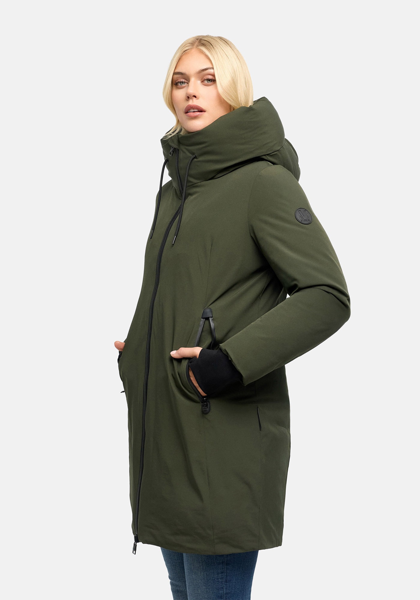 Marikoo Winterjacke »Polarhäschen« mit Kapuze Wintermantel mit Kapuze, Stehkragen, taillierte Rückenpartie