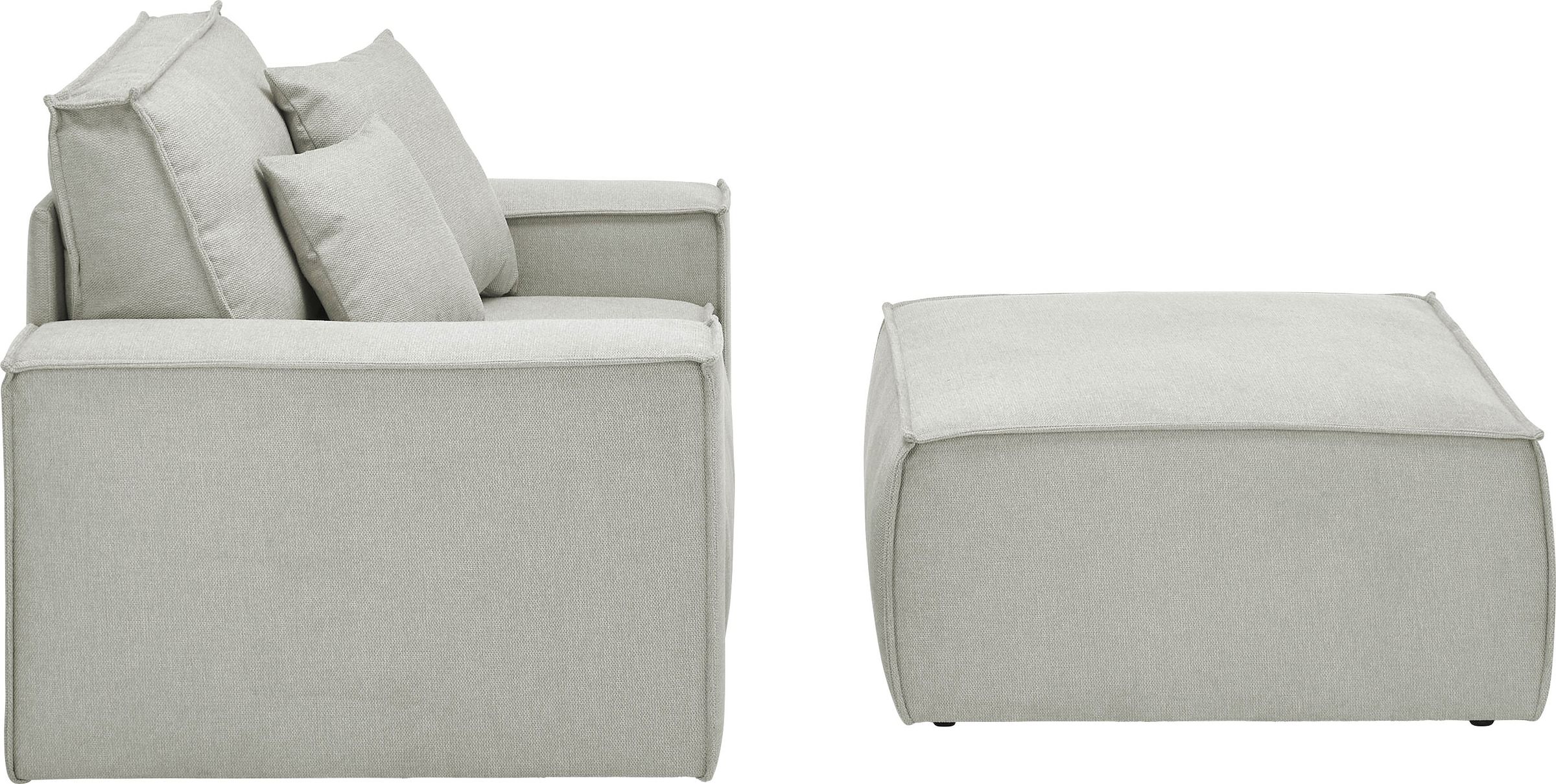 andas Loveseat »Finnley«, (2 St.), Loveseat und Hocker im Set, passend zur Polster-Serie Finnley