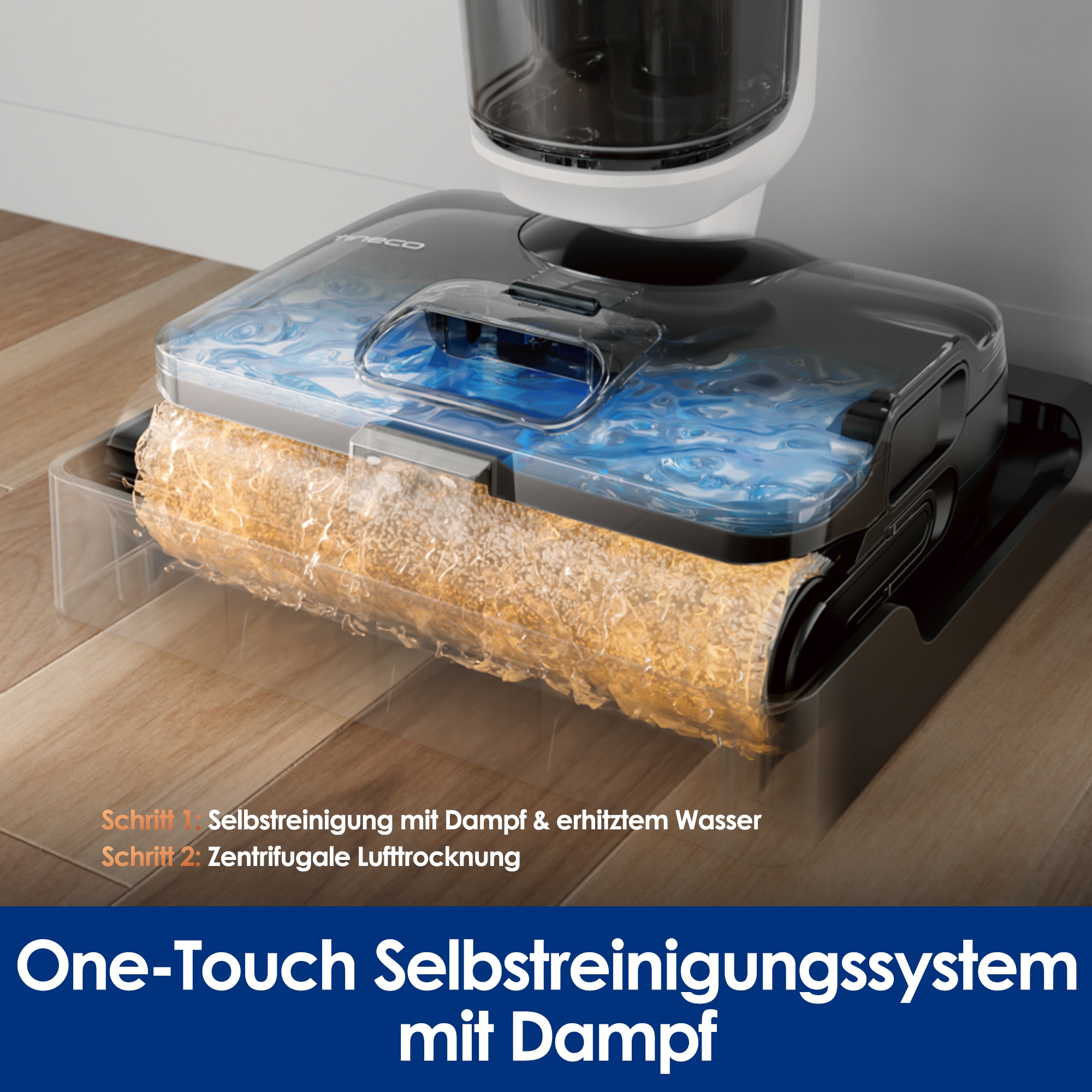 Tineco Nass-Trocken-Sauger »FLOOR ONE S6 Stretch Steam Plus Dampfreiniger« mit 160° Grad hygienischer Dampfreinigung, für Flecken und Tierhaare