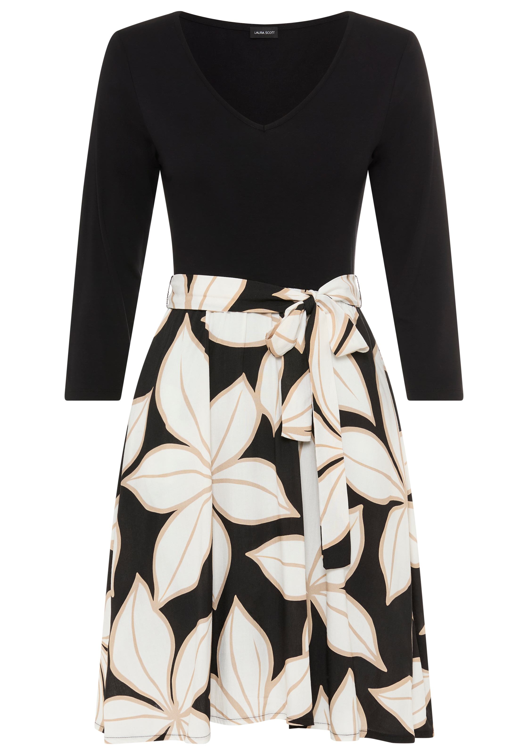 Laura Scott Sommerkleid casual Stil, für entspannte Tage, aus Viskose und Elasthan, geblümt