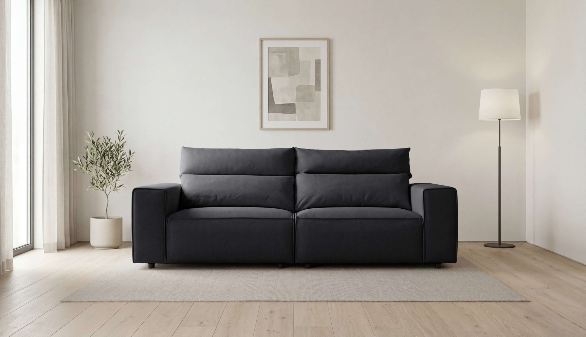 OTTO home 2-Sitzer "Jorrena, extra weicher Chenille-Stoff" Kompaktsofa, 3 Komfortstufen, Breite 226 cm, mit Wellenunterfederung