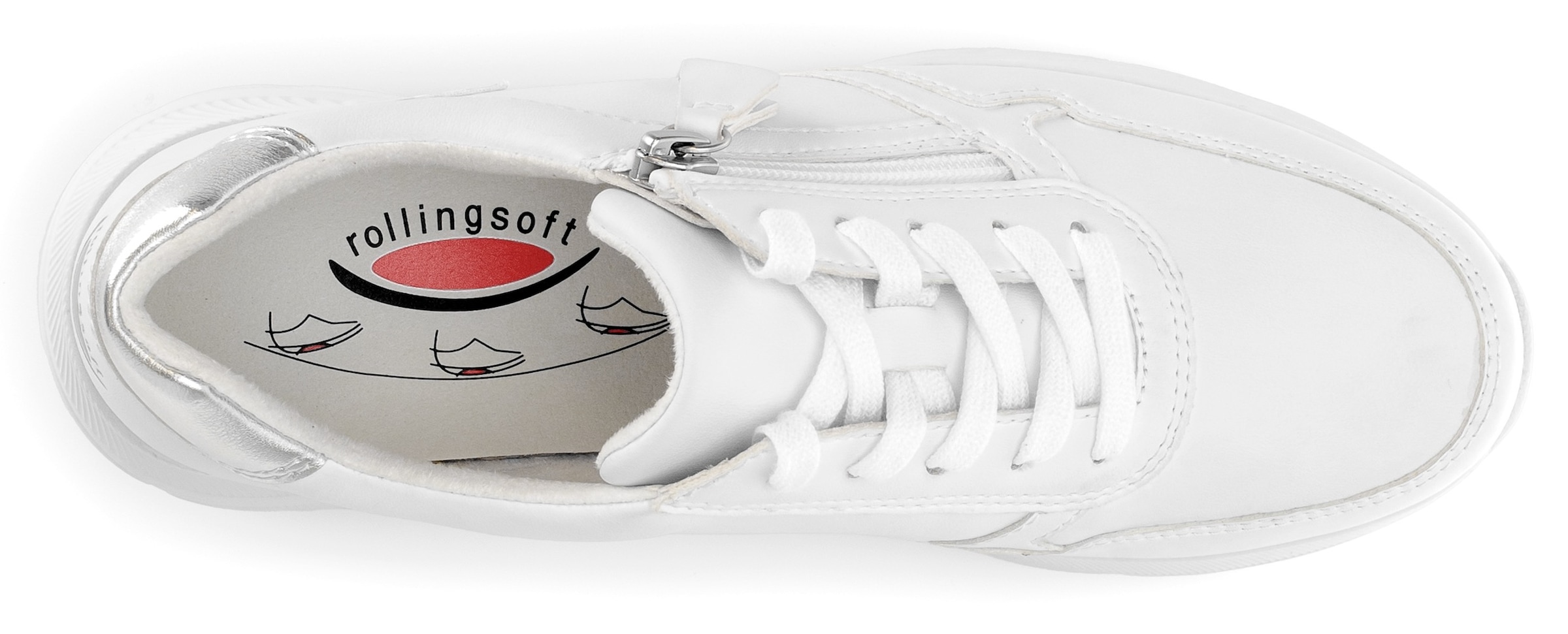 Gabor Rollingsoft Keilsneaker, Freizeitschuh, Halbschuh, Schnürer, herausnehmbares Wechselfußbett