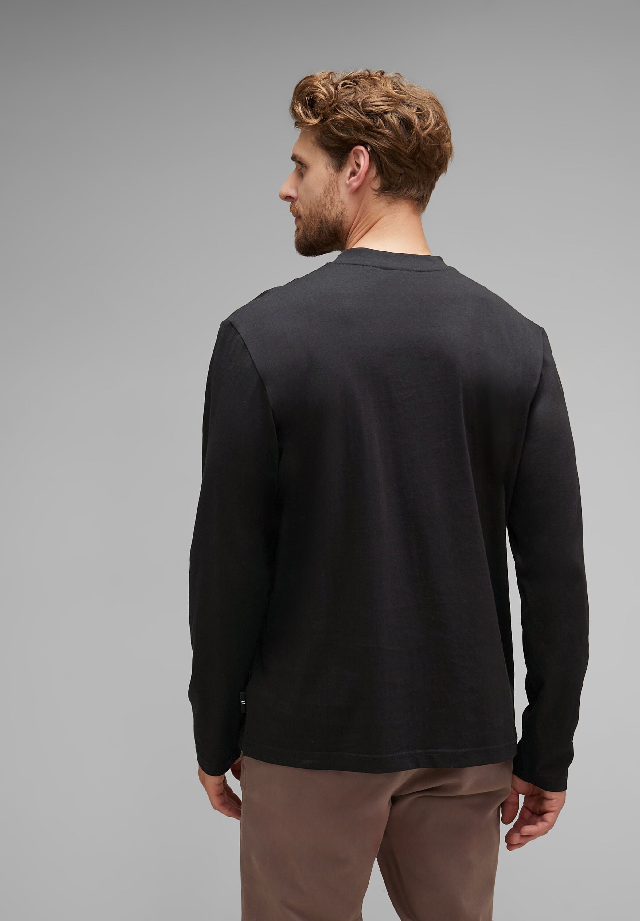 STREET ONE MEN Langarmshirt, mit Knopfleiste