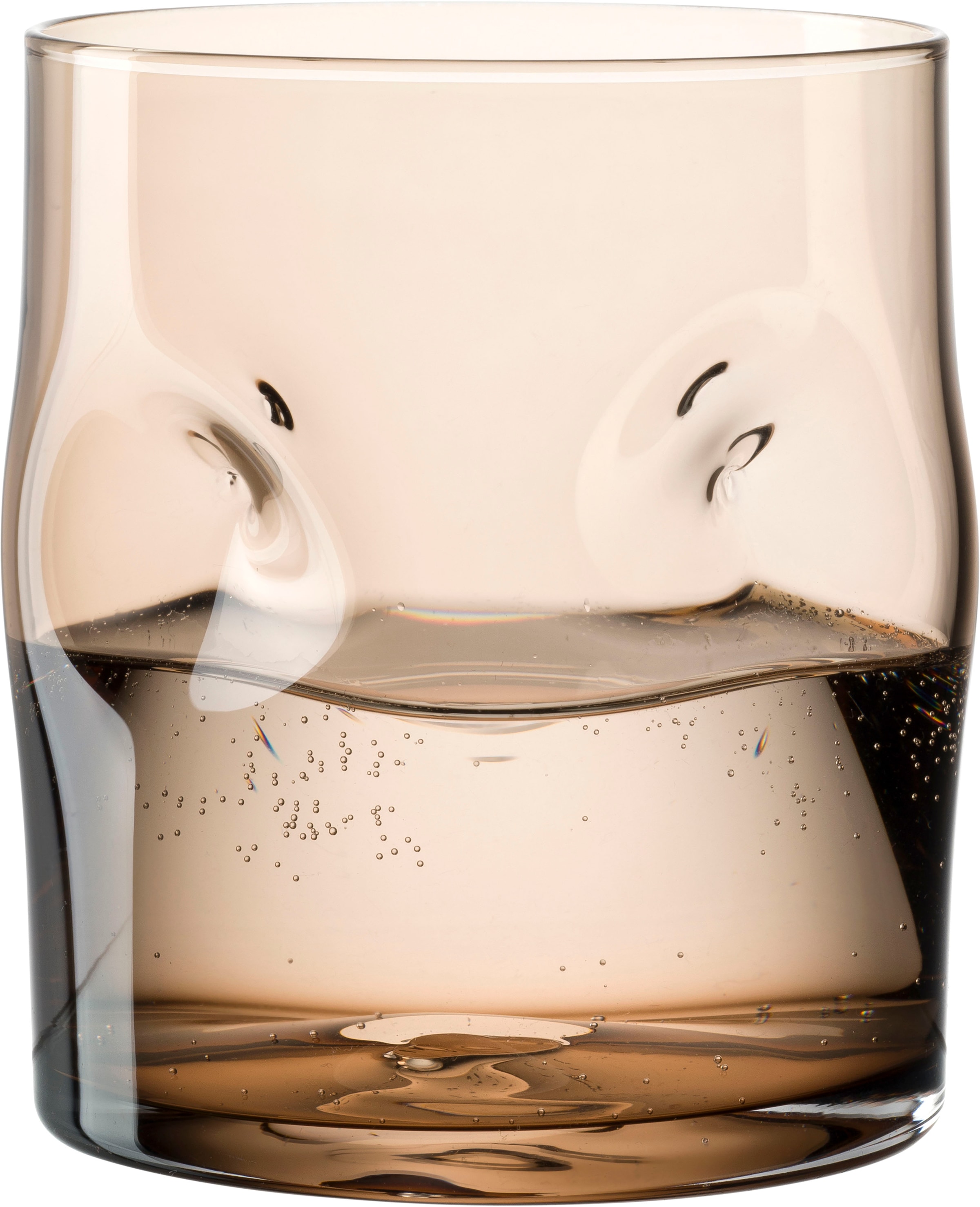LEONARDO Gläser-Set »Trinkglas VESUVIO, 300 ml, 4er-Set«, (Set, 4 tlg.), konische Form, markantes Design - mit Einquetschungen