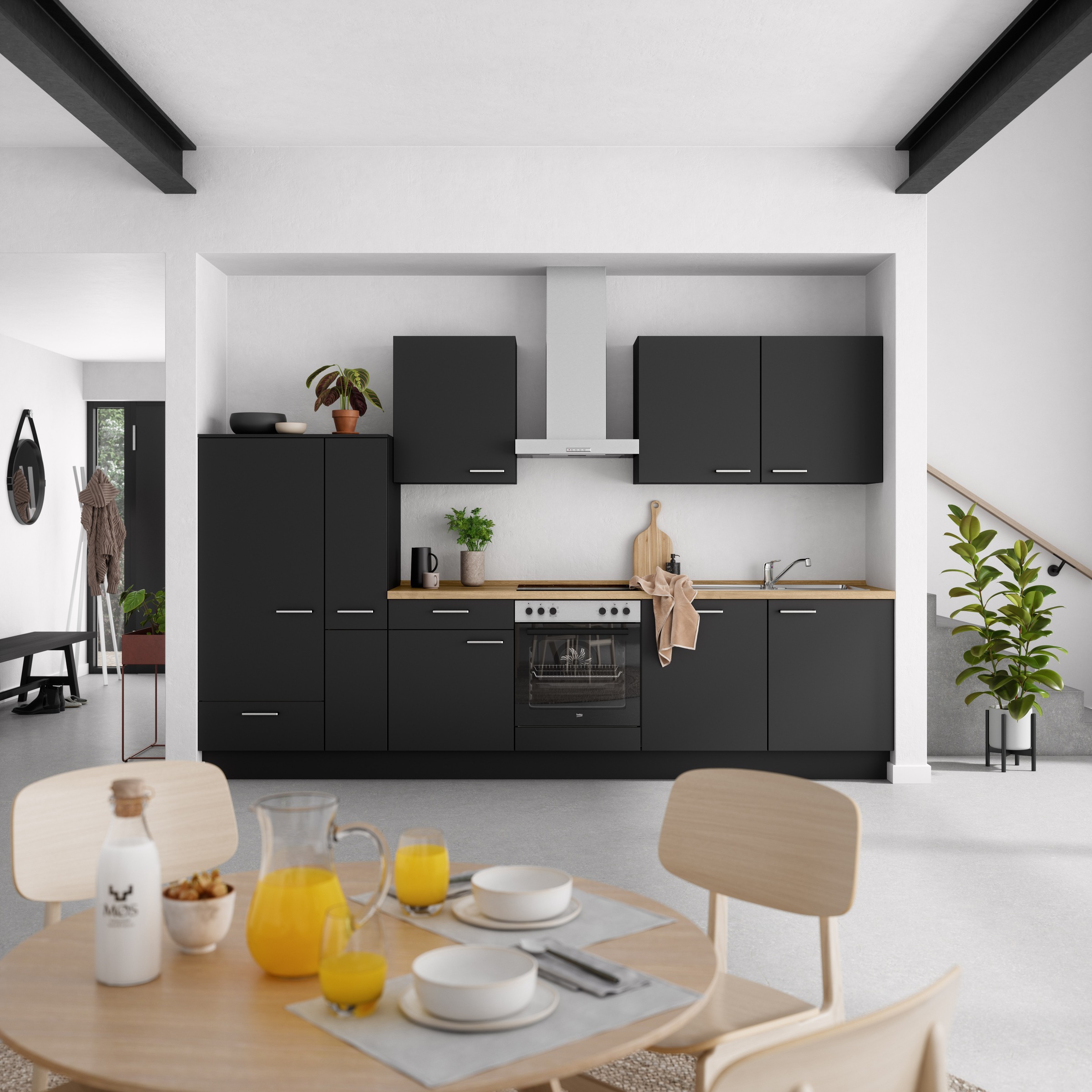 nobilia® Küchenzeile »"Touch I"«, vormontiert, Ausrichtung wählbar, Breite 330 cm, wahlw. mit E-Geräten