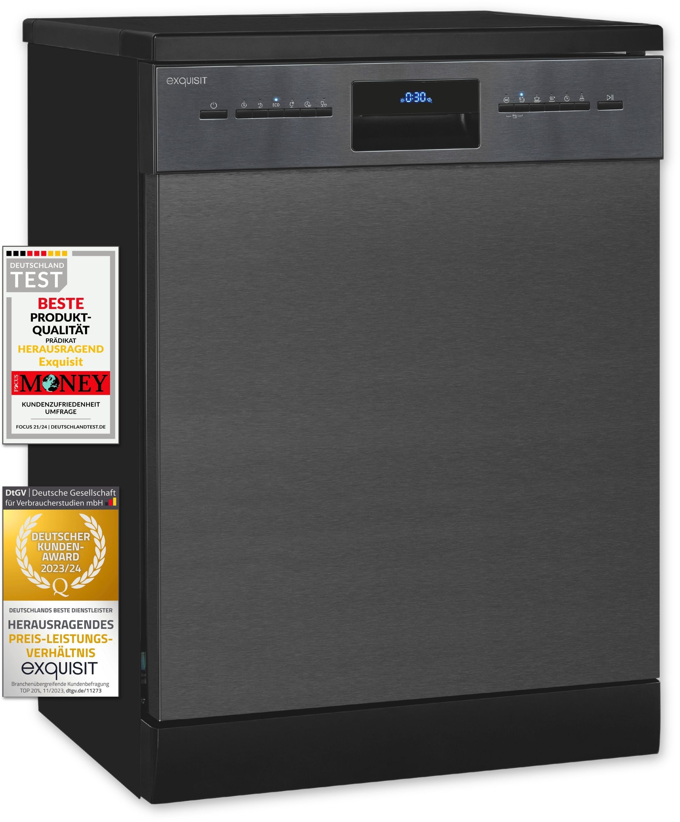 exquisit Standgeschirrspüler "GSP9614-030B" 14 Maßgedecke Stand-/Unterbauge günstig online kaufen