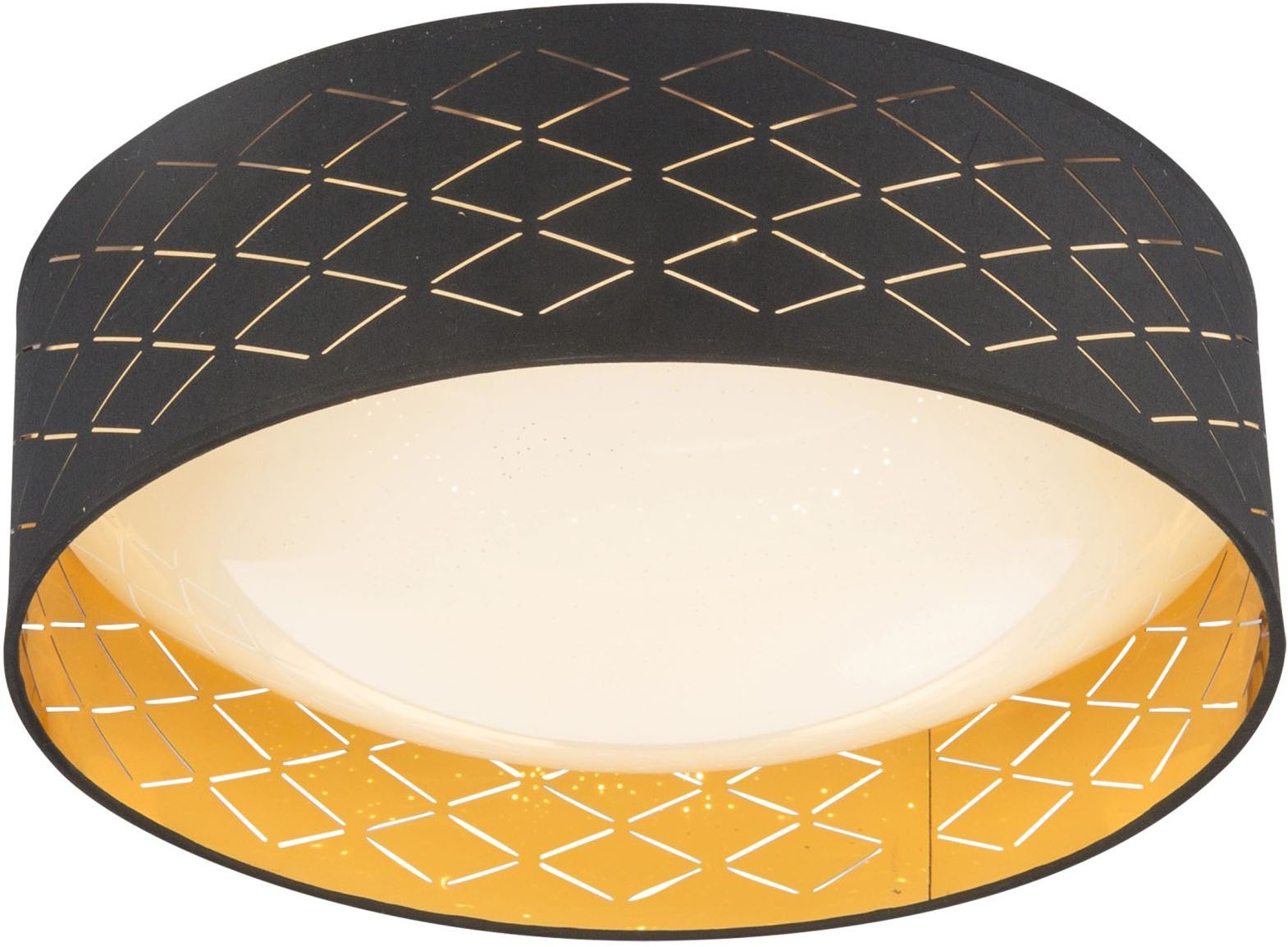 GLOBO LIGHTING Deckenleuchte »CLARKE«, Leuchtmittel LED-Modul | LED fest integriert, goldfarben sparkle