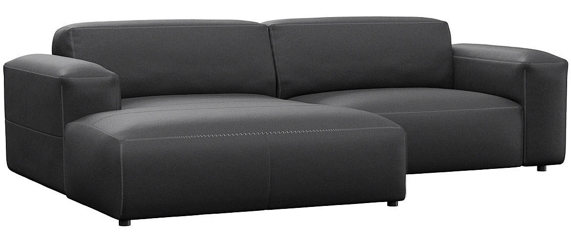 FLEXLUX Ecksofa »Lucera Chaislongue rechts oder links, L-Form, bequem«, modern & anschmiegsam, Kaltschaum, Stahl-Wellenunterfederung