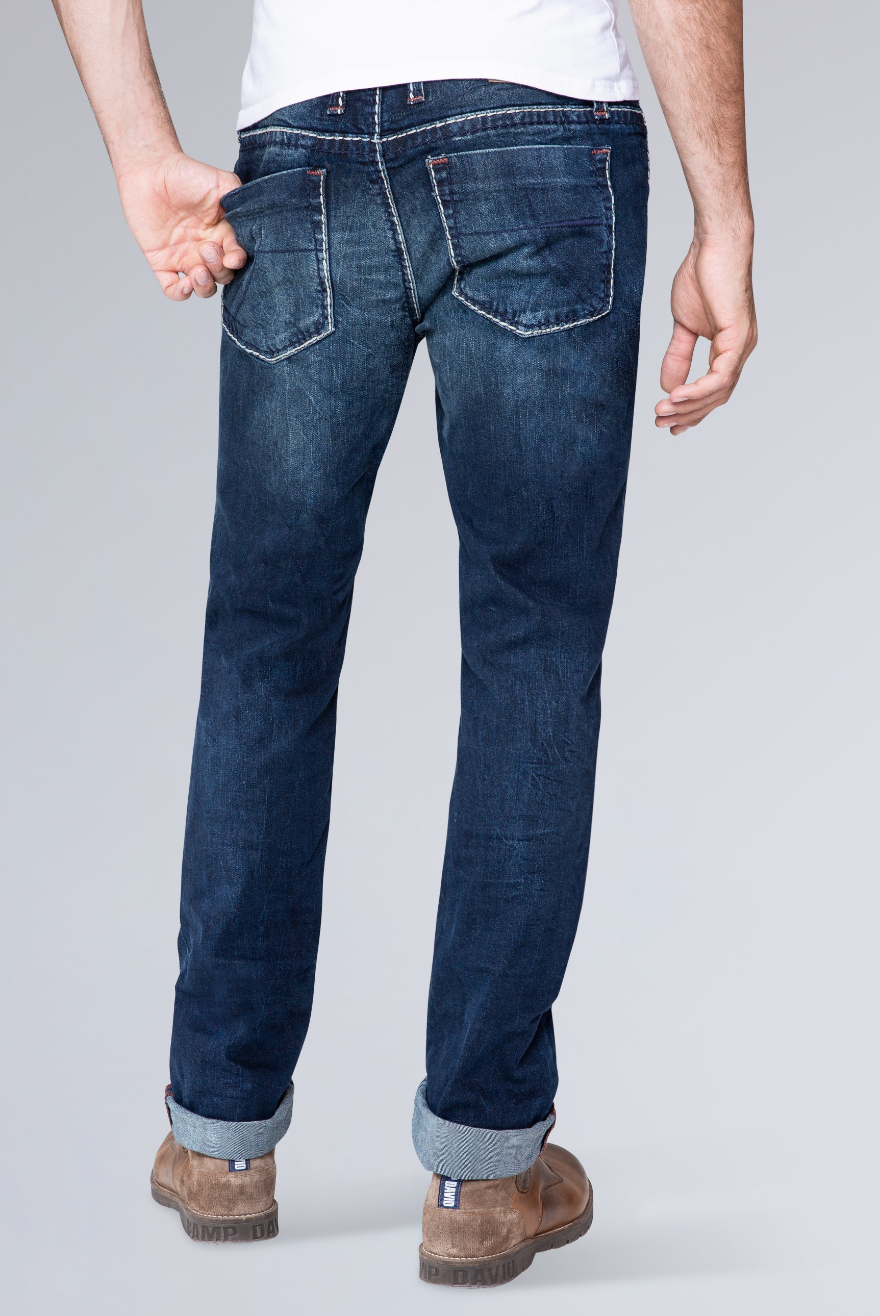 CAMP DAVID Regular-fit-Jeans, mit Kontrast-Riegel