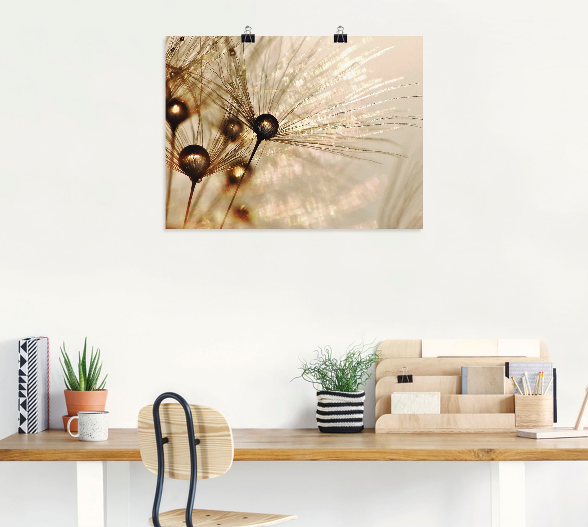 Artland Wandbild »Pusteblume Goldener Tropfen«, Blumen, (1 St.), als Alubild, Outdoorbild, Leinwandbild, Poster, Wandaufkleber