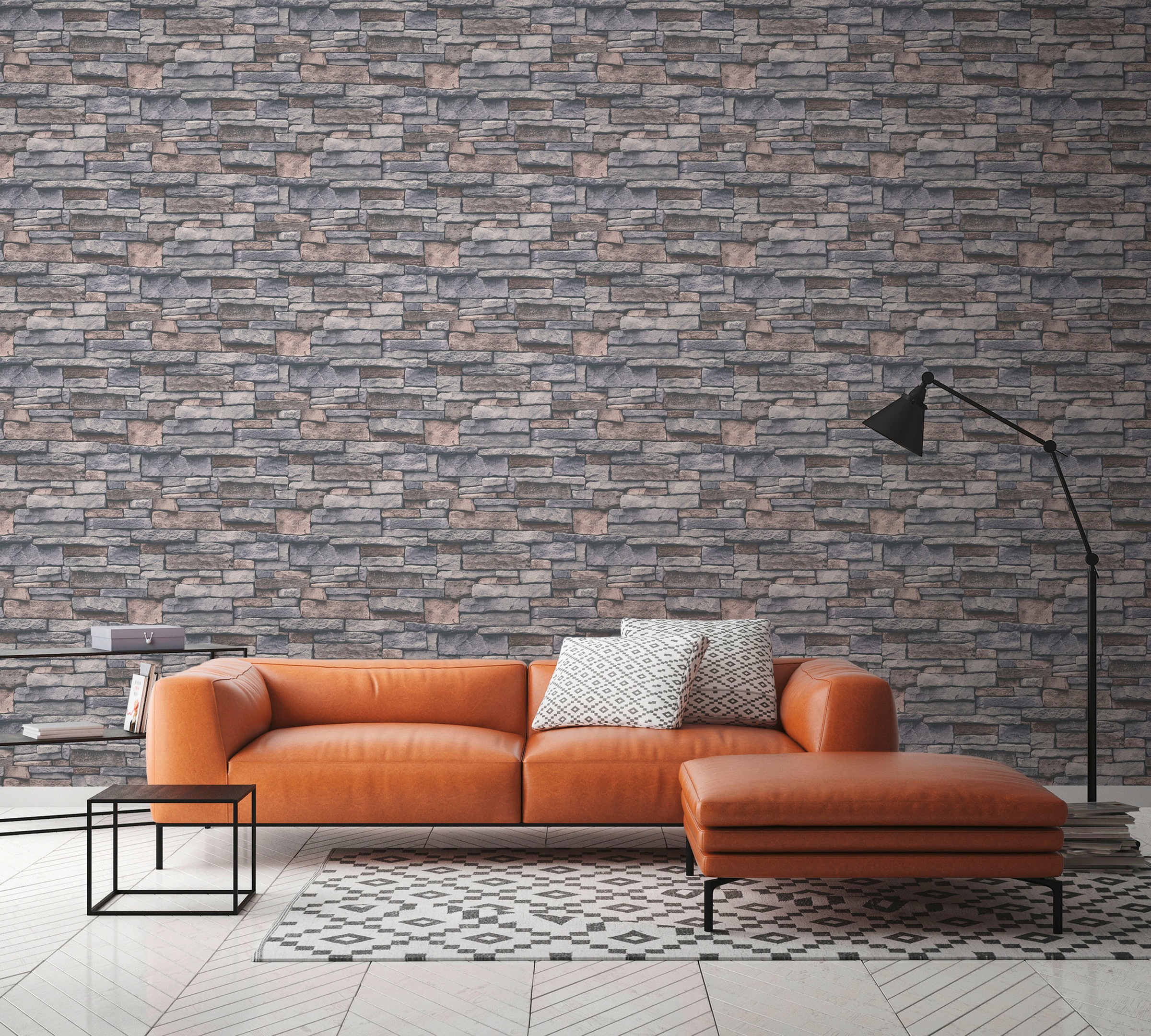 A.S. Création Vliestapete »Terra Steintapete«, matt-gemustert-neutral, Steinoptik Steinwand Naturstein-Tapete 3D-optik Tapeten Wohnzimmer