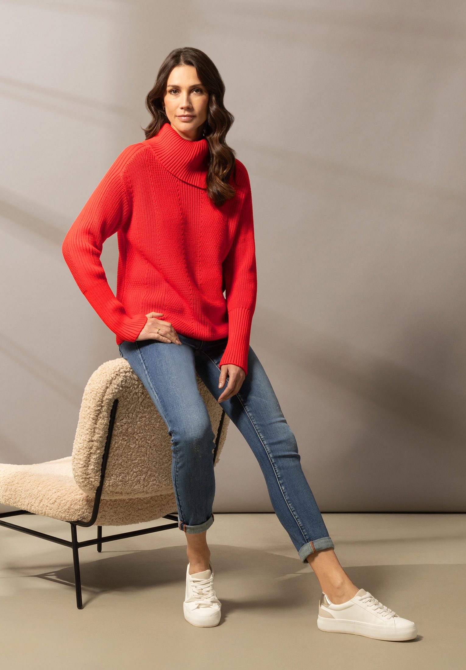 Betty Barclay Strickpullover »Betty Barclay Grobstrick-Pullover mit hohem Kragen«, (1 tlg.), Kragen