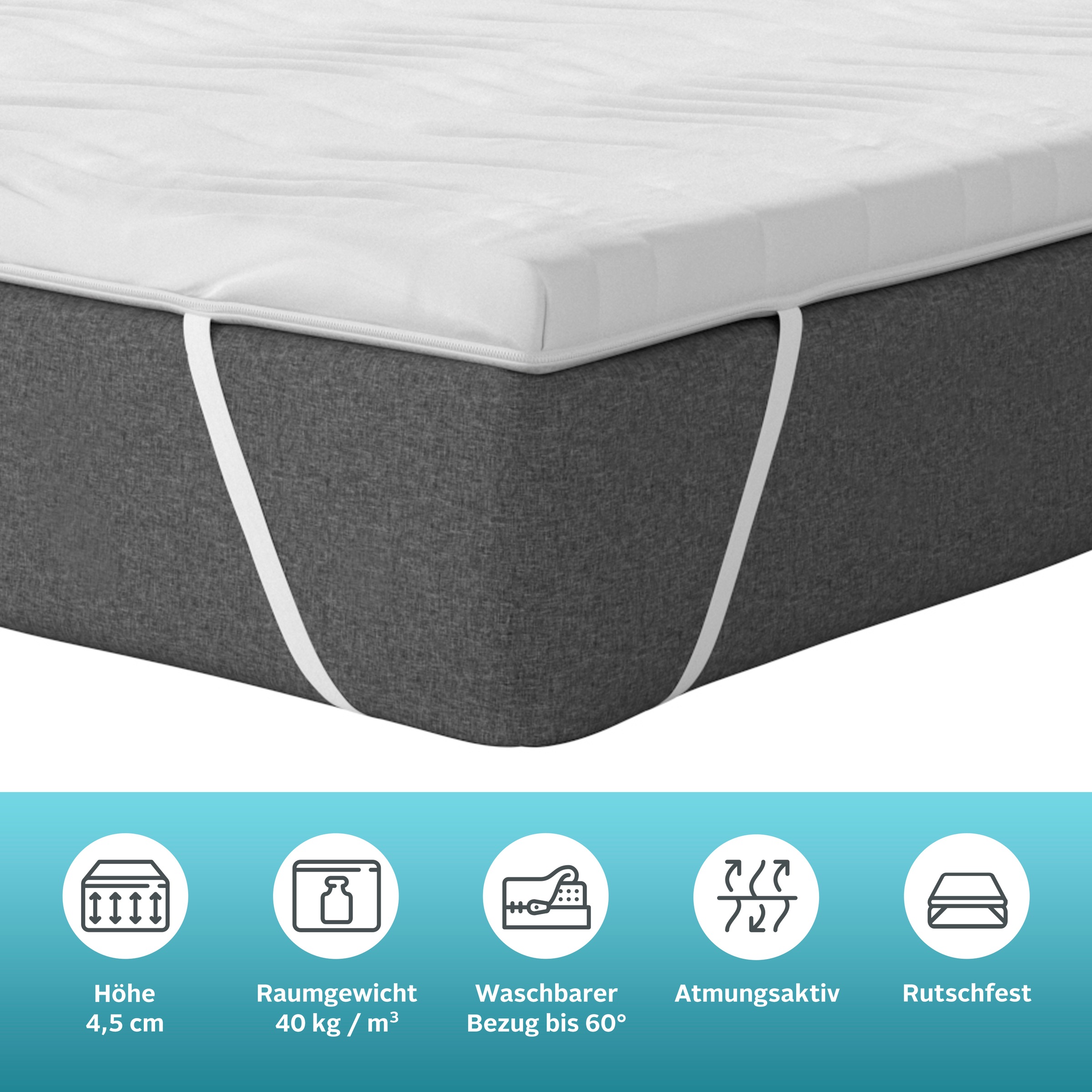 Thumbnail - Älgdröm Topper "Sangsjon, Topper 90x200 cm,180x200 cm" Matratze, Boxspringbett, Allergiker geeignet (Hausstauballergiker...