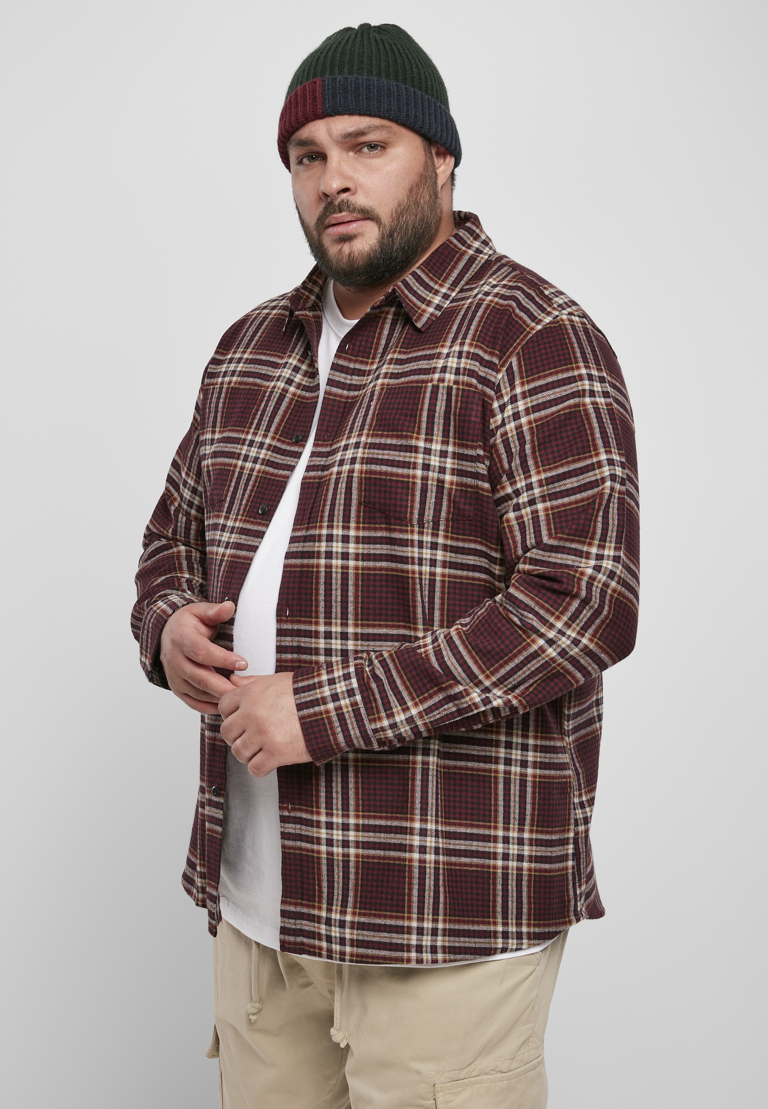 URBAN CLASSICS Langarmshirt "Herren Checked Campus Shirt", (1 tlg.) günstig online kaufen