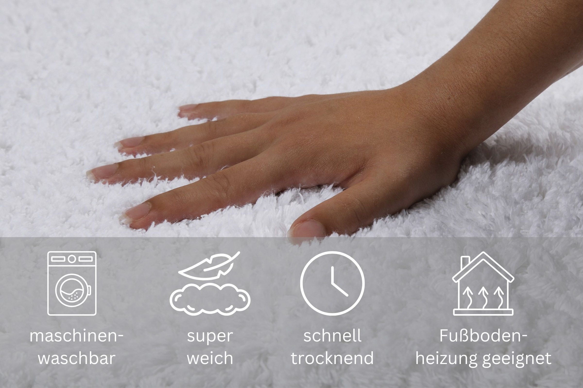 my home Badematte »Kian«, fußbodenheizungsgeeignet, Badvorleger, Badteppich aus 100%Baumwolle, weich, waschbar, saugfähig