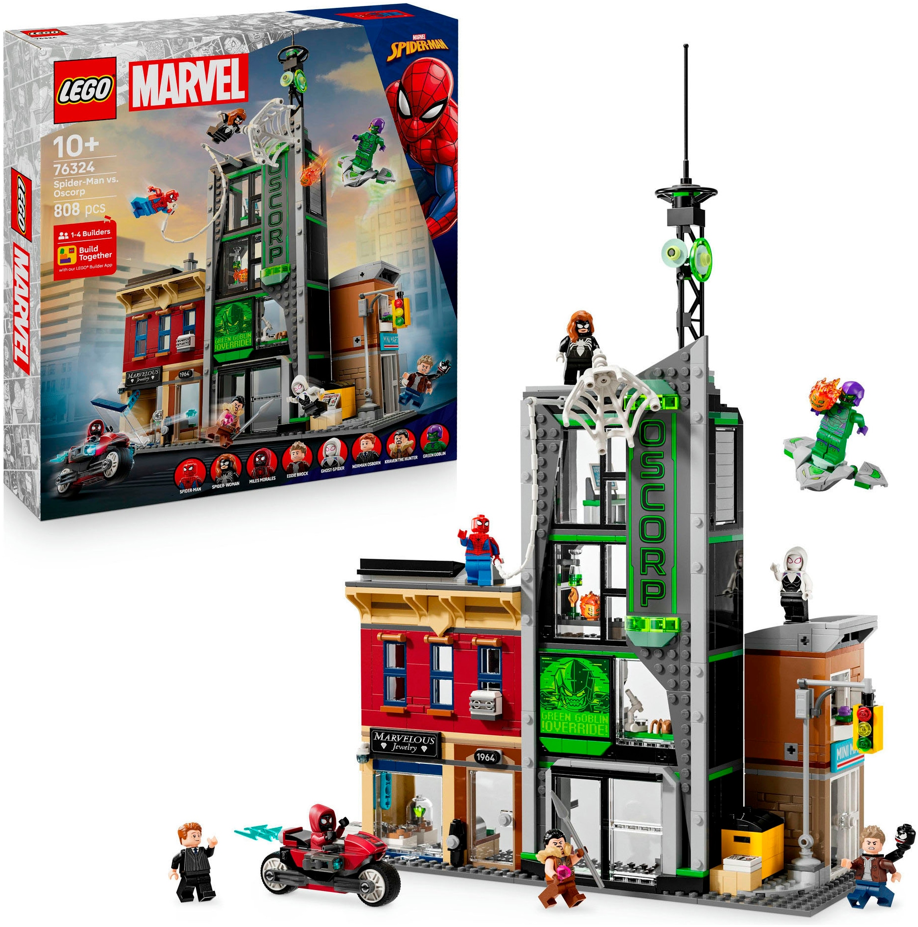 LEGO Kinder Konstruktionsspielsteine "Spider-Man vs. Oscorp (76324), LEGO Super Heroes", bunt, Kunststoff, Spielbausteine, Made in Europe
