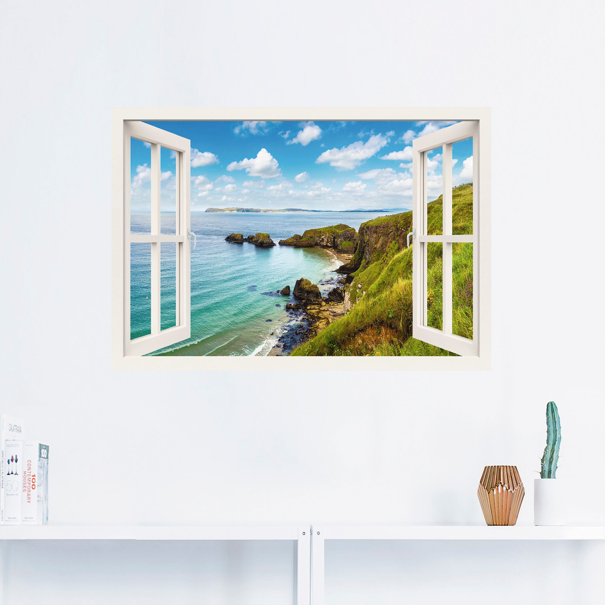Meer Größen (1 BAUR durchs in kaufen versch. oder St.), Artland Poster in Nordirland Wandbild »Küstenweg Wandaufkleber Fenster«, als Leinwandbild, Bilder, |
