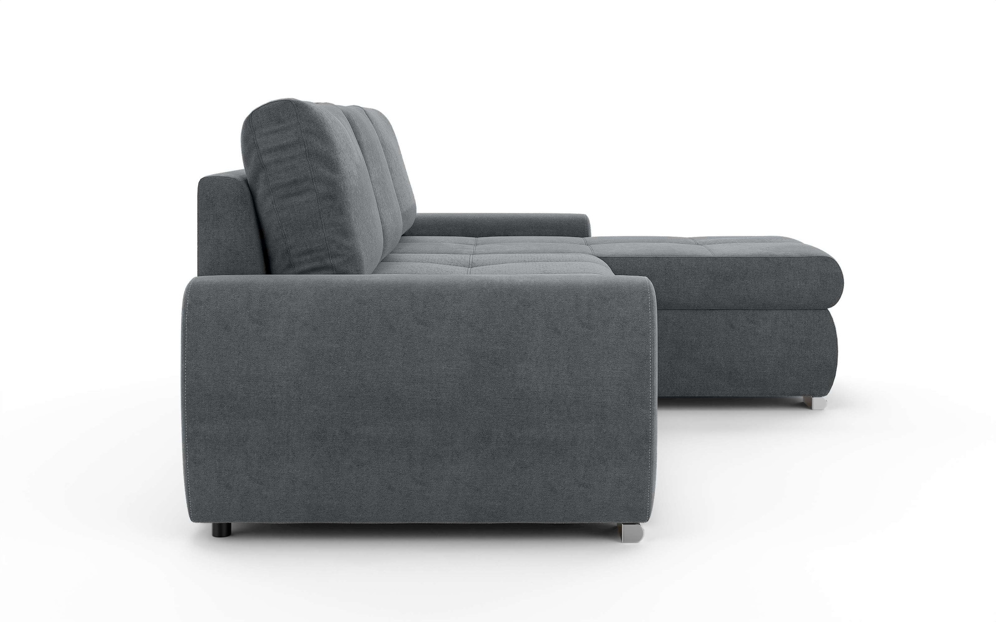 INOSIGN Ecksofa »HAVERHILL Schlafsofa mit Bettkasten, Maße B/H/T: 237/89/166 cm«, L-Form mit Recamiere links oder rechts bestellbar, Wellenunterfederung