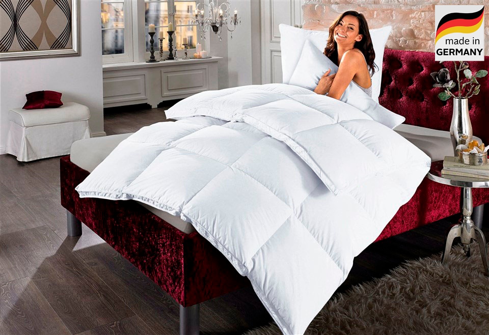 Daunenbettdecke OTTO HOME, B:200cm L:220cm, weiß, Bezug: 100% Baumwolle, Bettdecken, "Köniz, 100% Daunen, alle Wärmeklassen, hergestellt in