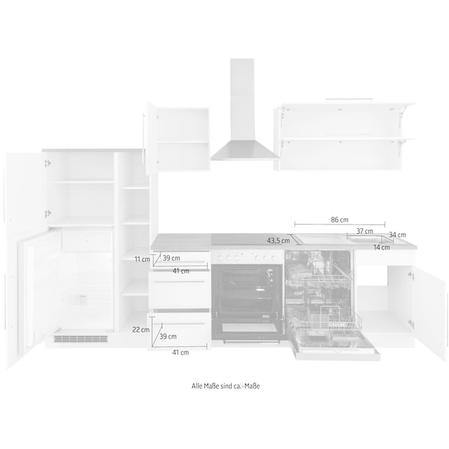 HELD MÖBEL Küchenzeile »Samos«, ohne E-Geräte, Breite 310 cm bestellen |  BAUR
