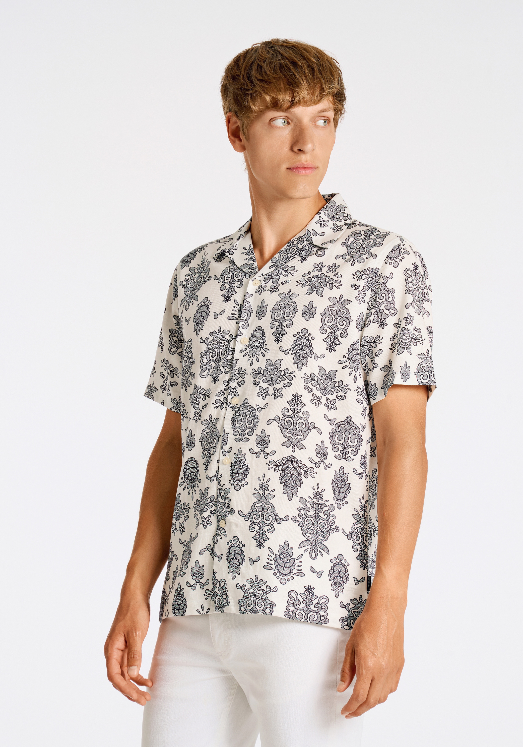 LINDBERGH Kurzarmhemd "Freizeithemd (Kurzarm) Loose Fit"