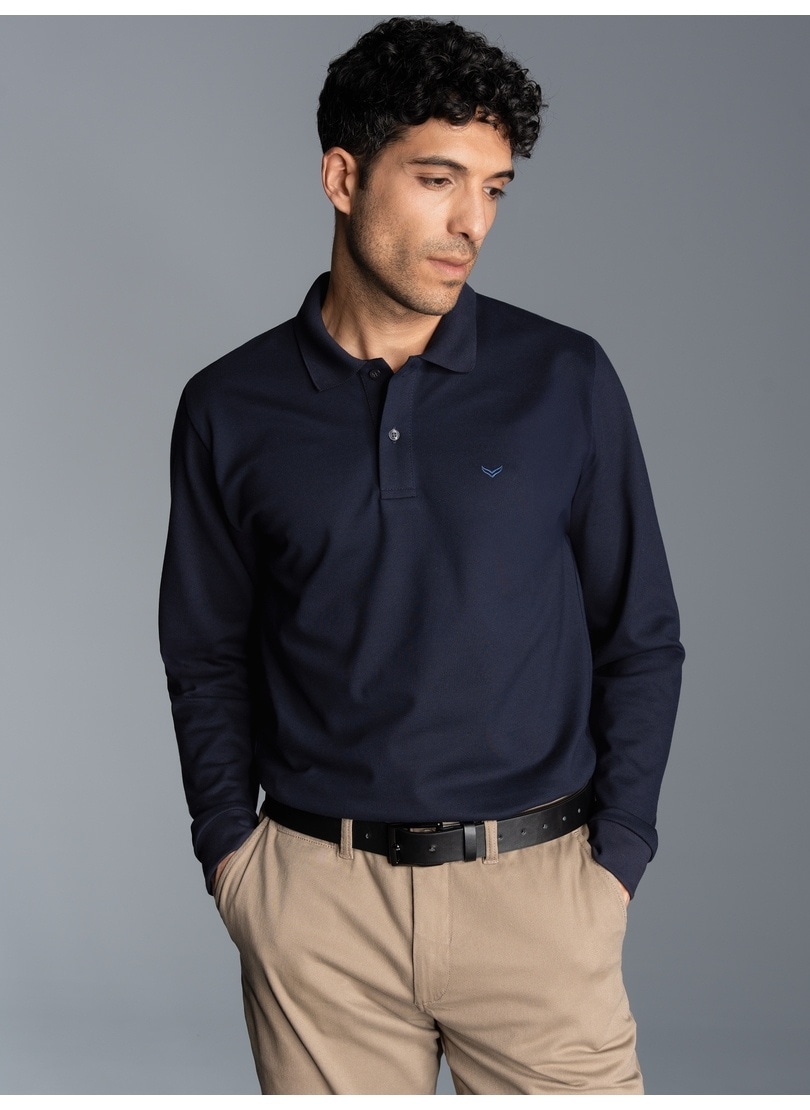 Trigema Poloshirt »TRIGEMA Langarm Poloshirt mit Armbündchen«, (1 tlg.)