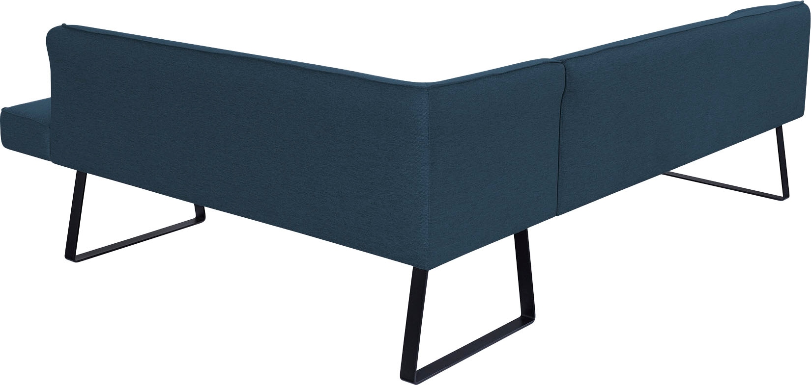 exxpo - sofa fashion Eckbank »Americano«, mit Keder und Metallfüßen, Bezug in verschiedenen Qualitäten