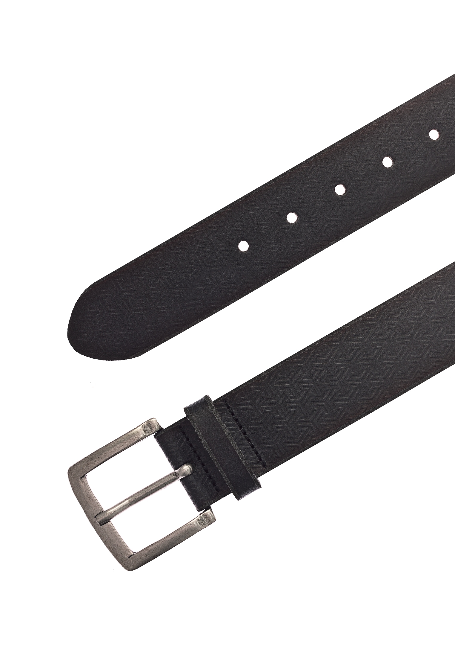 MUSTANG Ledergürtel, mit grafischer Prägung verziert, 4 cm