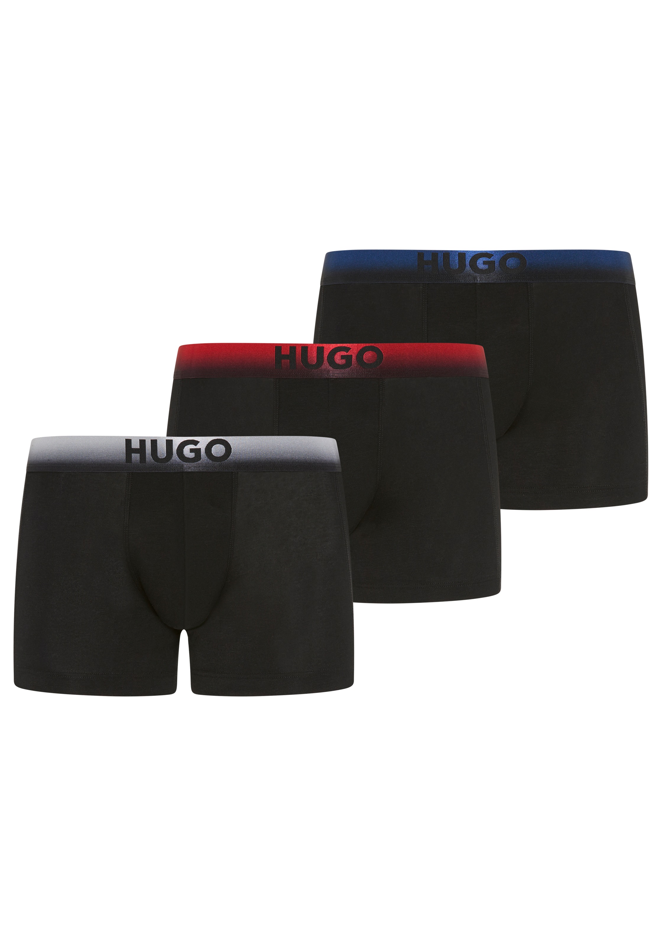 HUGO Underwear Trunk 3 Stk. elastischer Bund mit Sprühfärbemuster und Logo