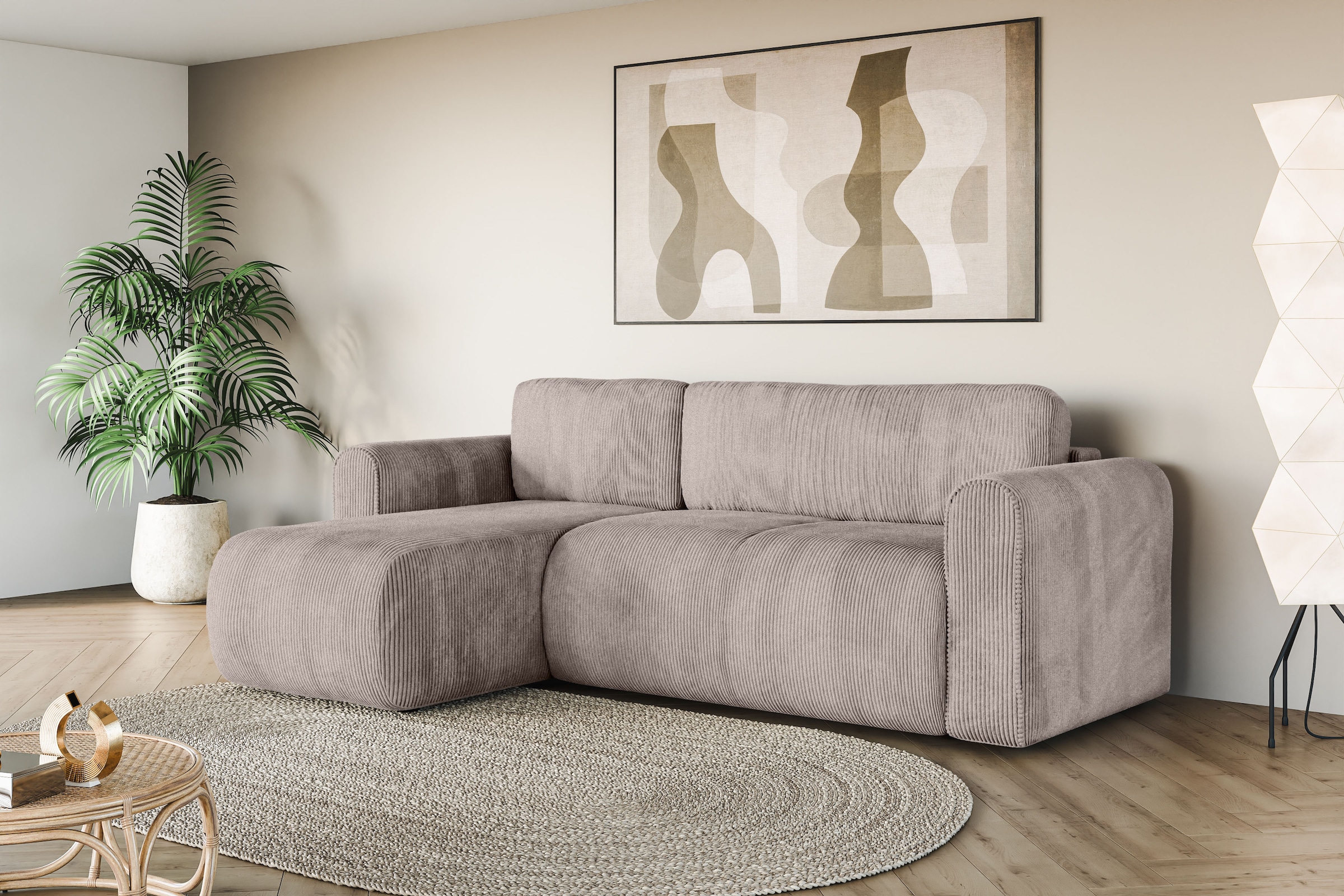 INOSIGN Ecksofa "Zacharia wahlweise Schlafsofa mit Bettkasten, B/T/H 250/16 günstig online kaufen