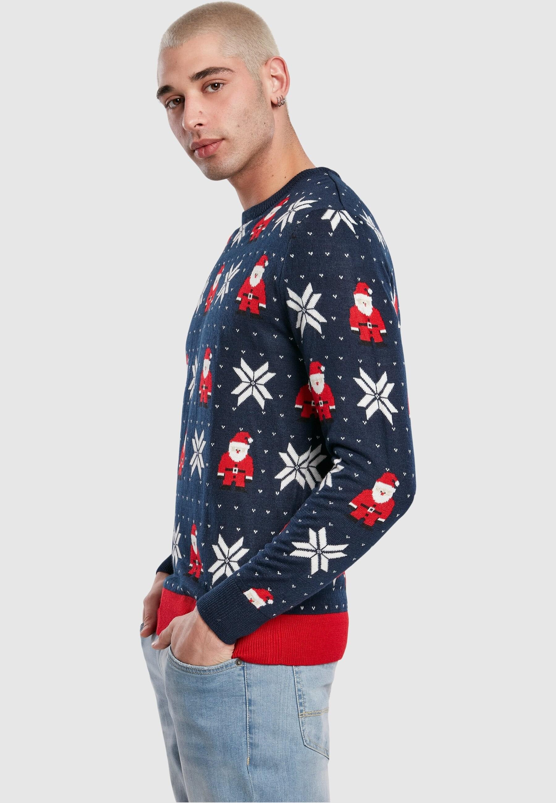 URBAN CLASSICS Rundhalspullover »Urban Classics Herren Nicolaus And Snowflakes Sweater«, (1 tlg.)