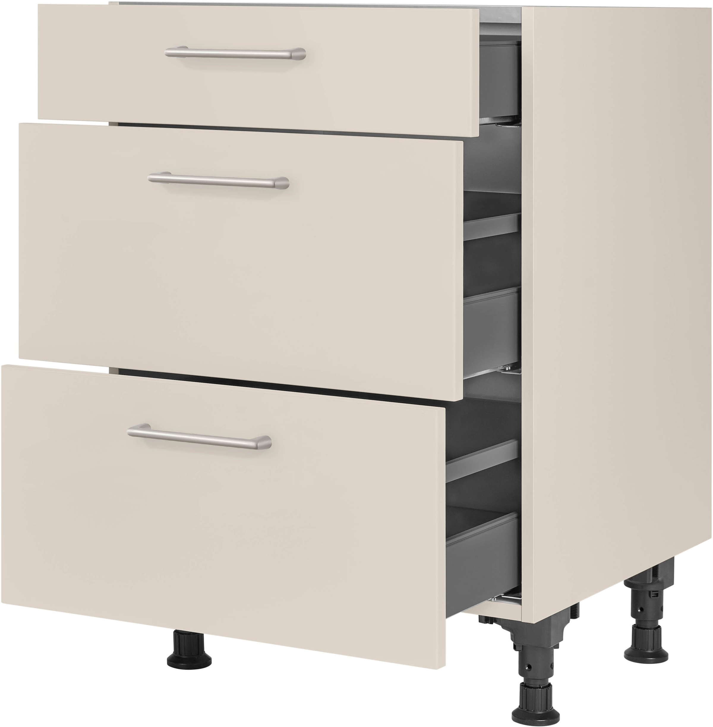 nobilia Unterschrank ""Laser", vormontiert, mit höhenverstellbaren Sockelfü günstig online kaufen