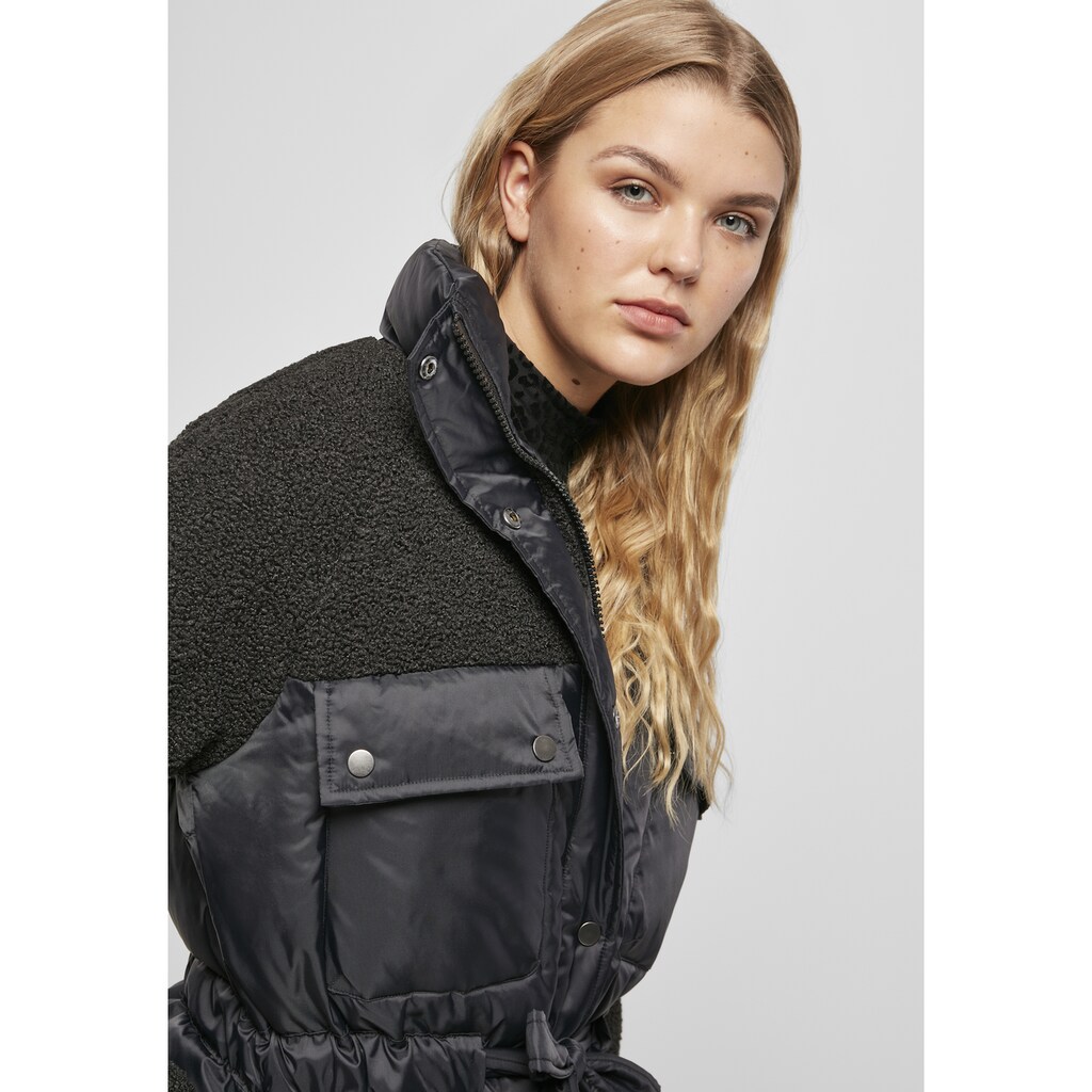 URBAN CLASSICS Winterjacke »Damen Ladies Sherpa Mix Puffer Jacket«, (1 St.), ohne Kapuze