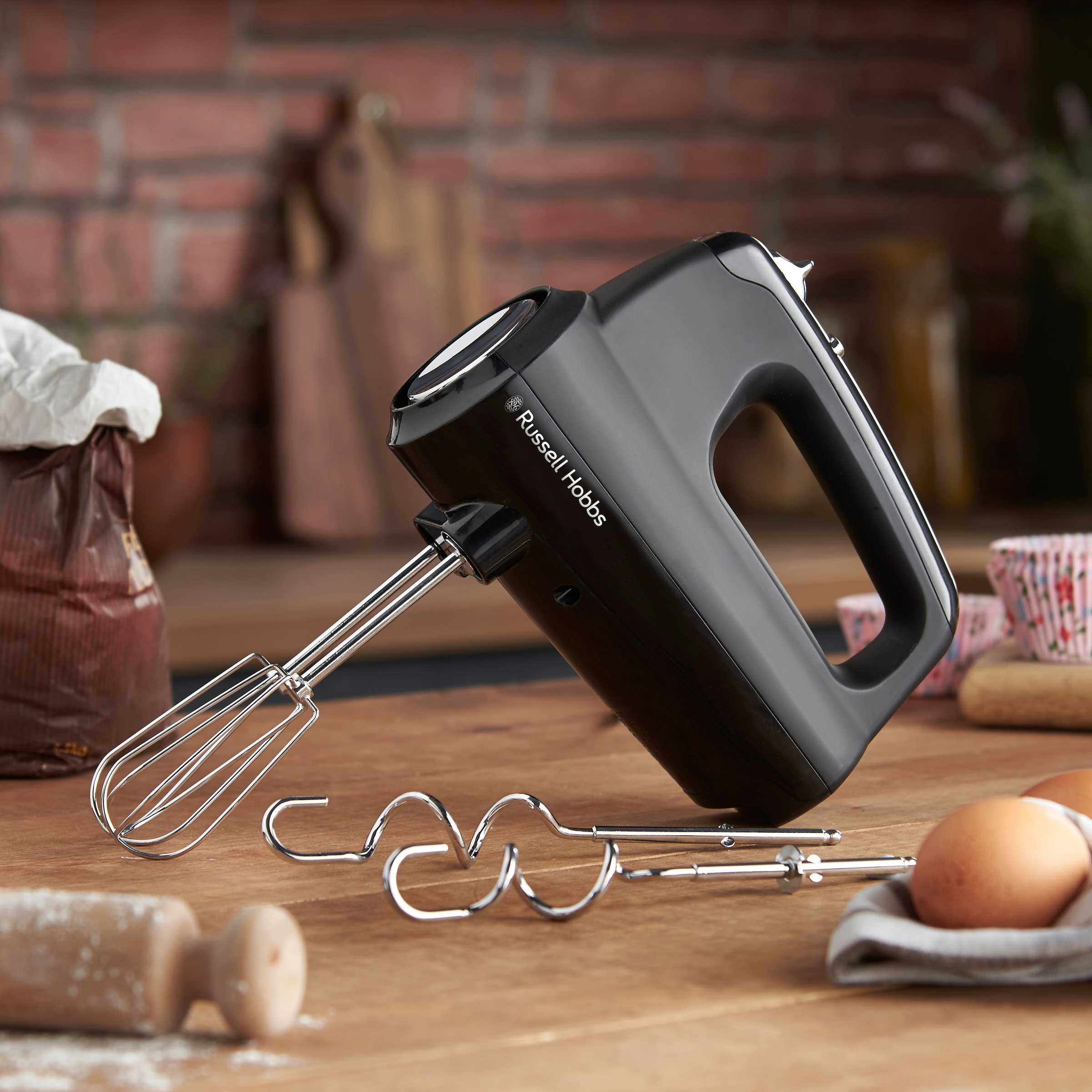 RUSSELL HOBBS Handmixer "Matte Black 24672-56", 350 W, 5 Geschwindigkeitsstufen & Turbofunktion