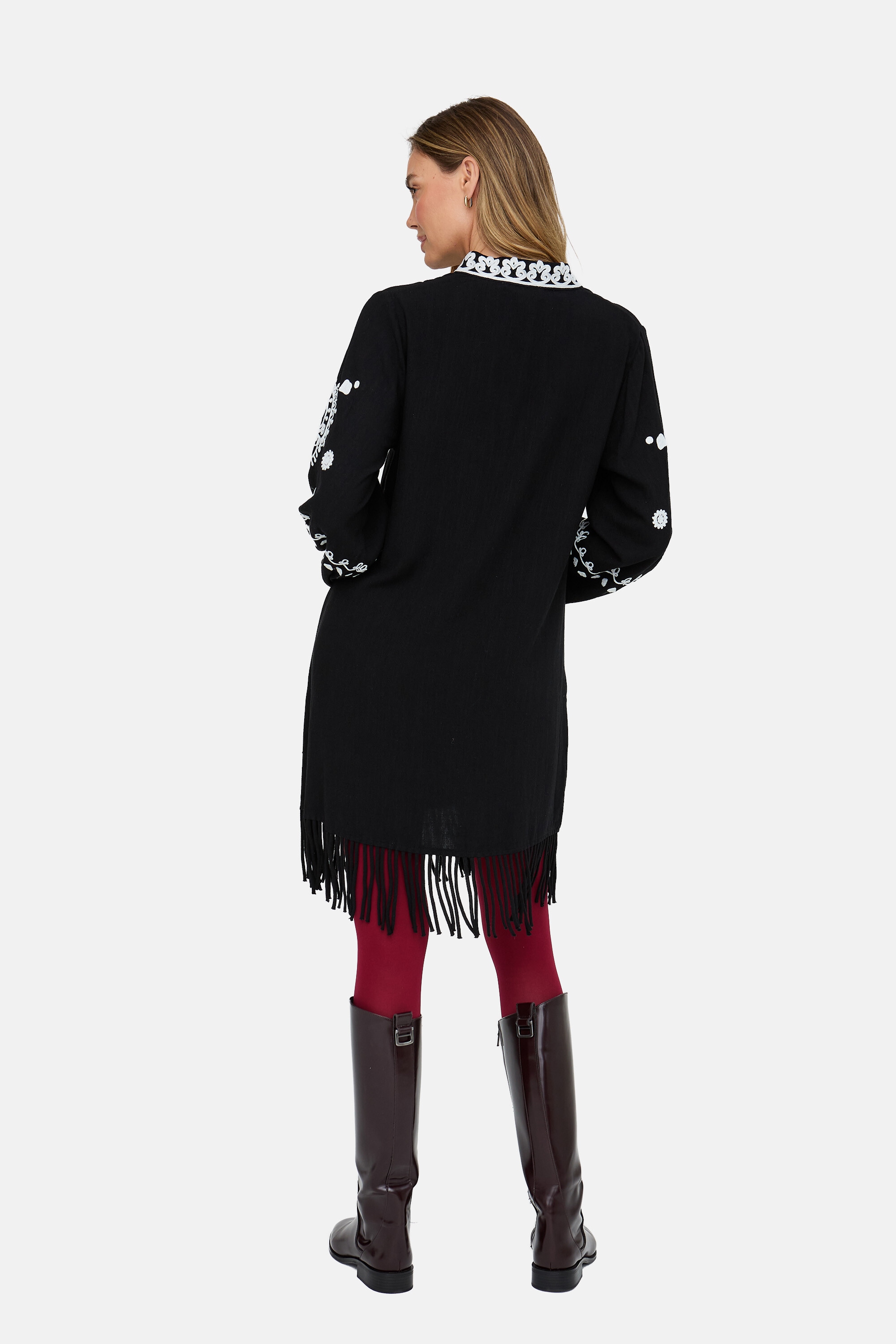 RAFFYA Midikleid »Katie Fringe Embroidered Mini Dress Damen«