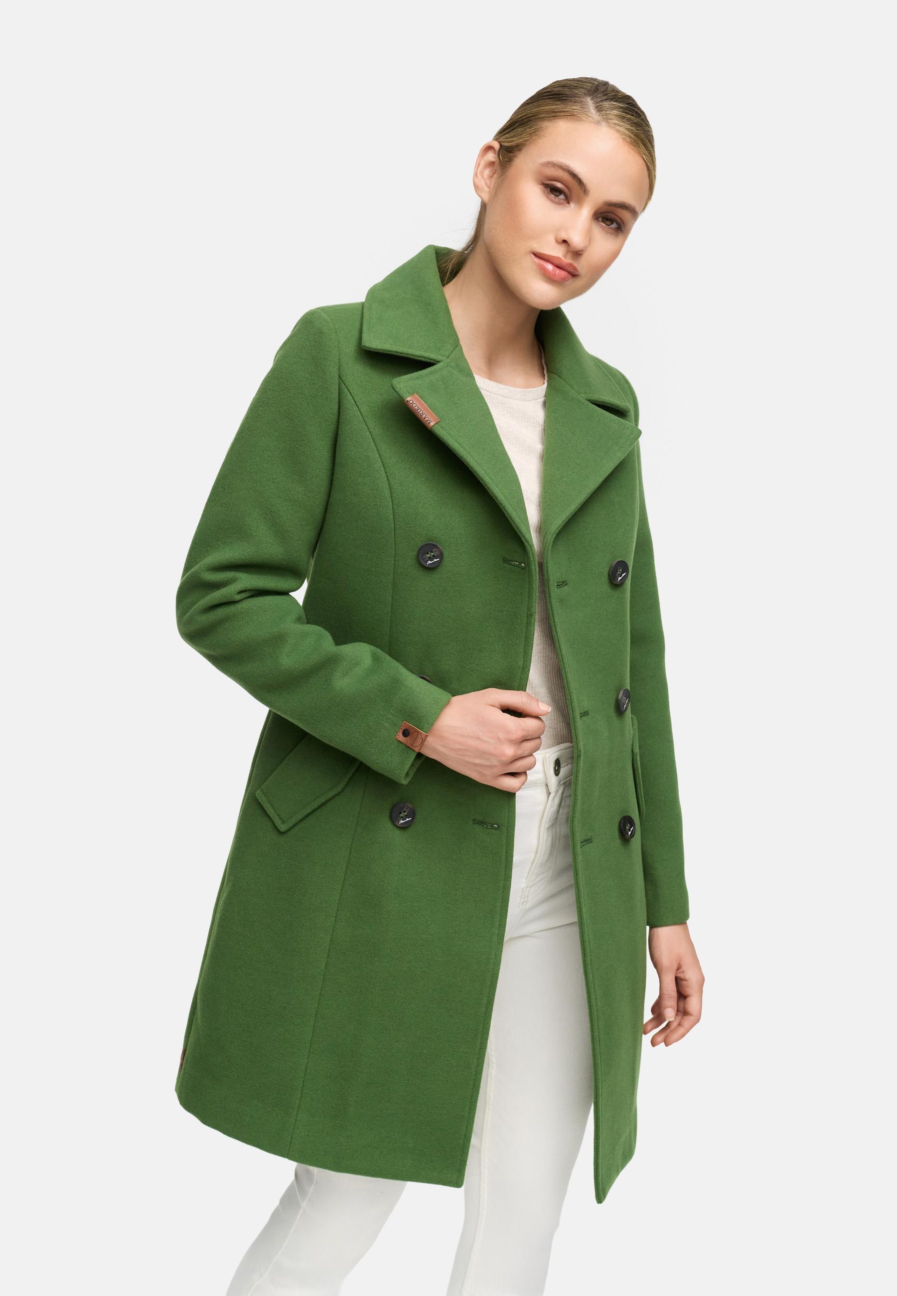 Marikoo Wollmantel »Nanakoo«, edler Damen Trenchcoat in Woll-Optik